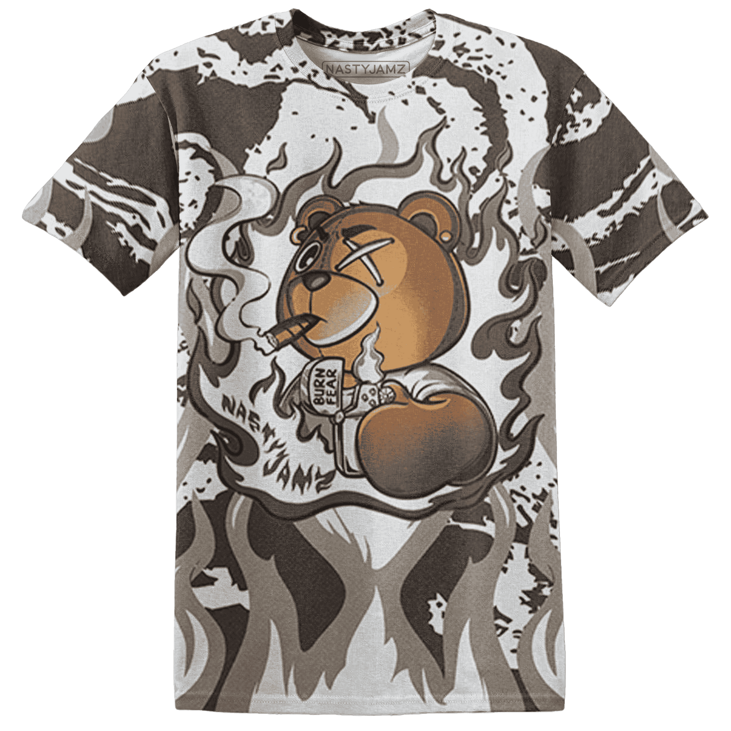 Dunk Low Baroque Brown T Shirt Match BER Burn Fear 3D All-Over Print - NastyJamz