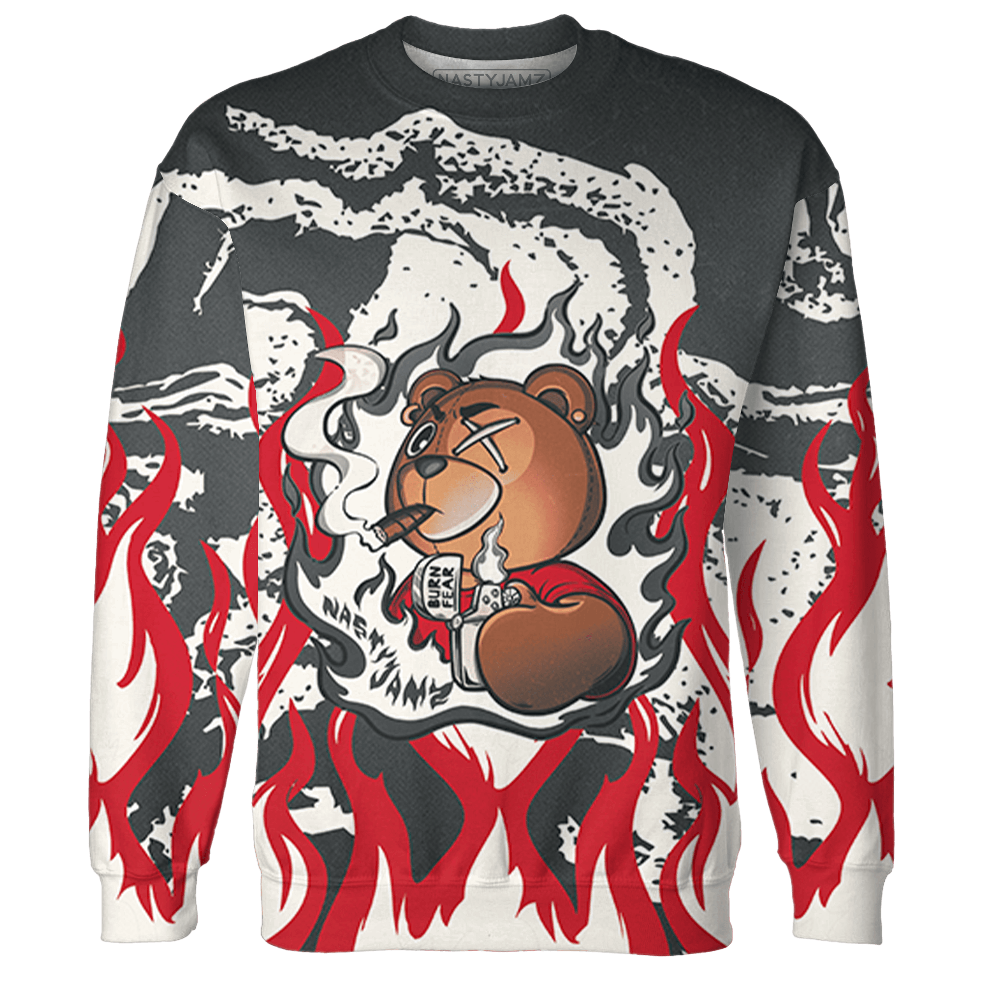 JD Jumman Jack Red Sweatshirt Match BER Burn Fear 3D All-Over Print - NastyJamz
