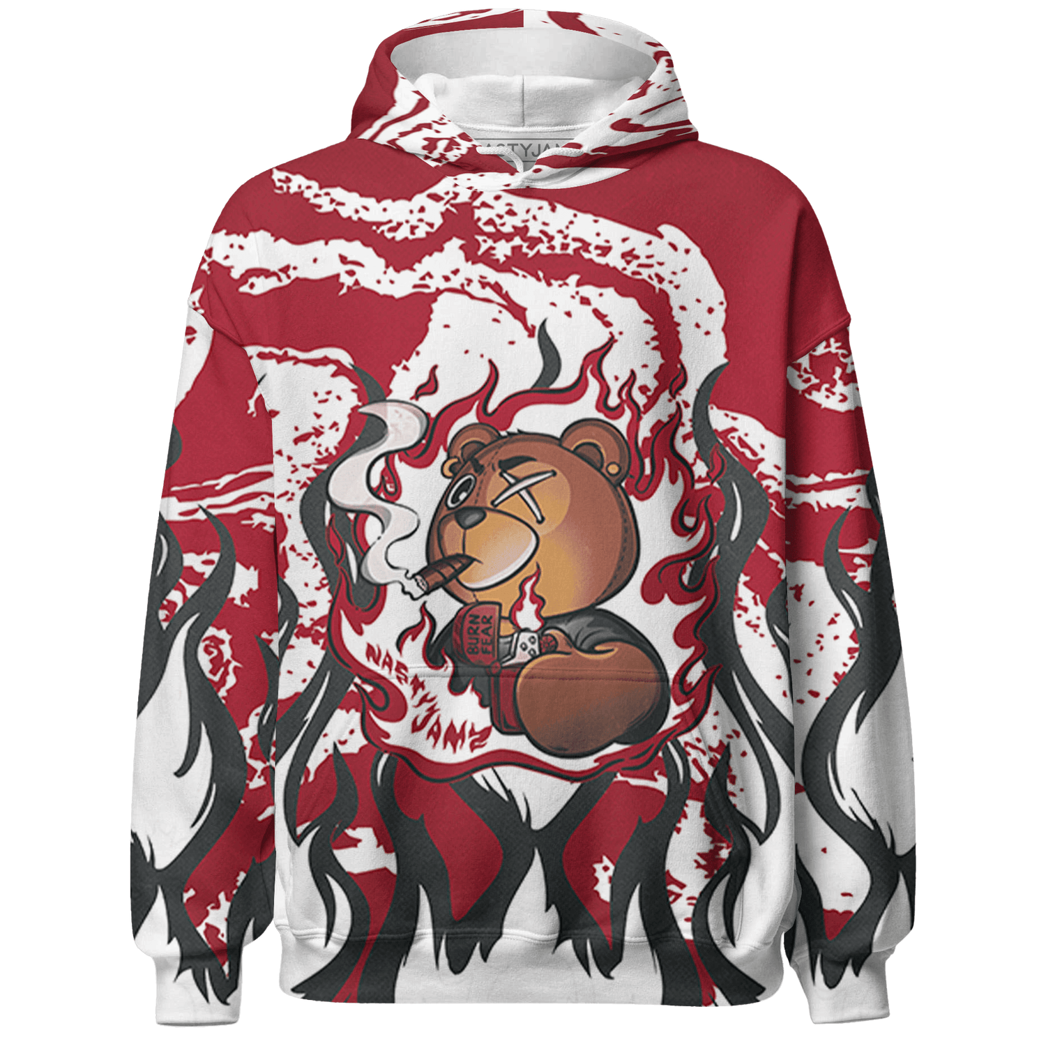 Cherry 12s Hoodie Match BER Burn Fear 3D All-Over Print - NastyJamz