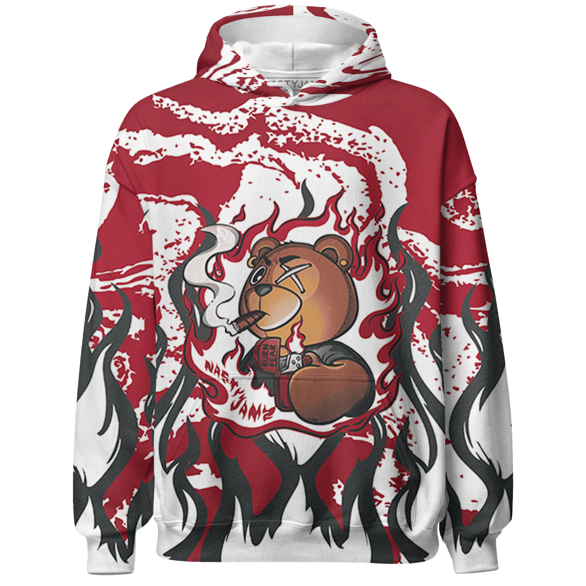 Cherry 12s Hoodie Match BER Burn Fear 3D All-Over Print - NastyJamz