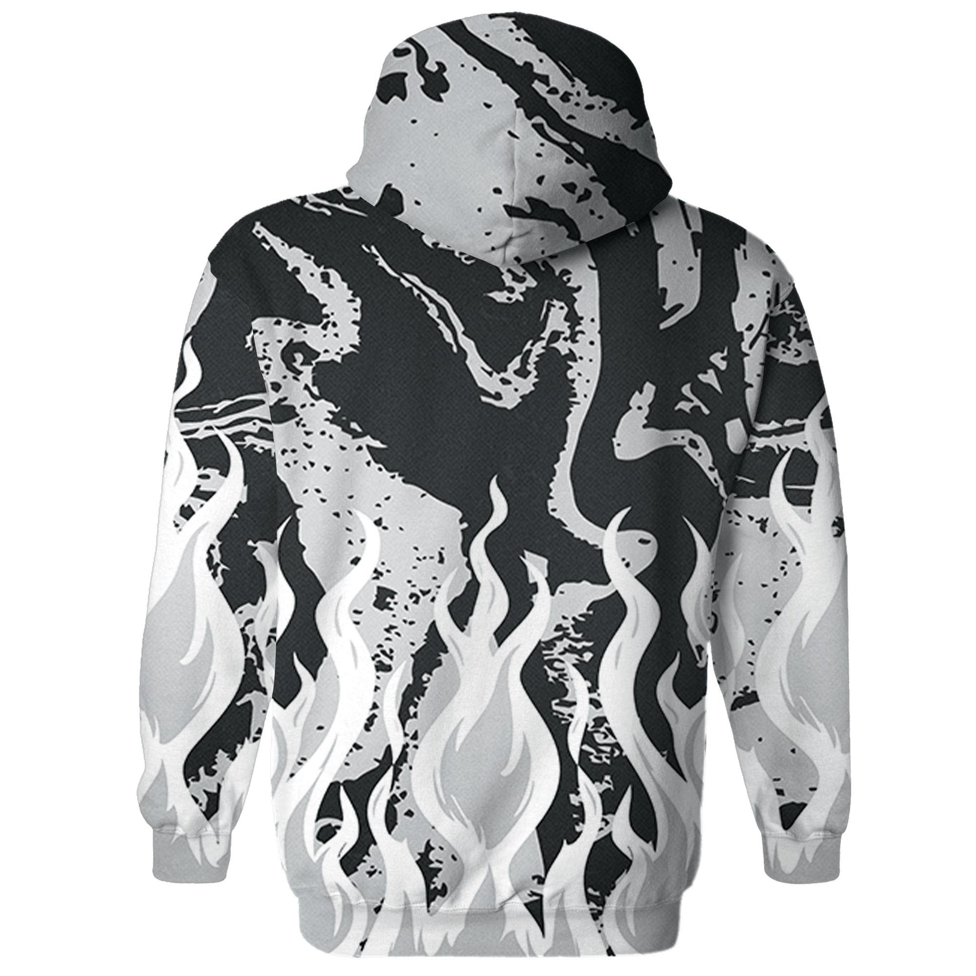 Retro High OG Black White 1s Hoodie Match BER Burn Fear 3D All-Over Print - NastyJamz