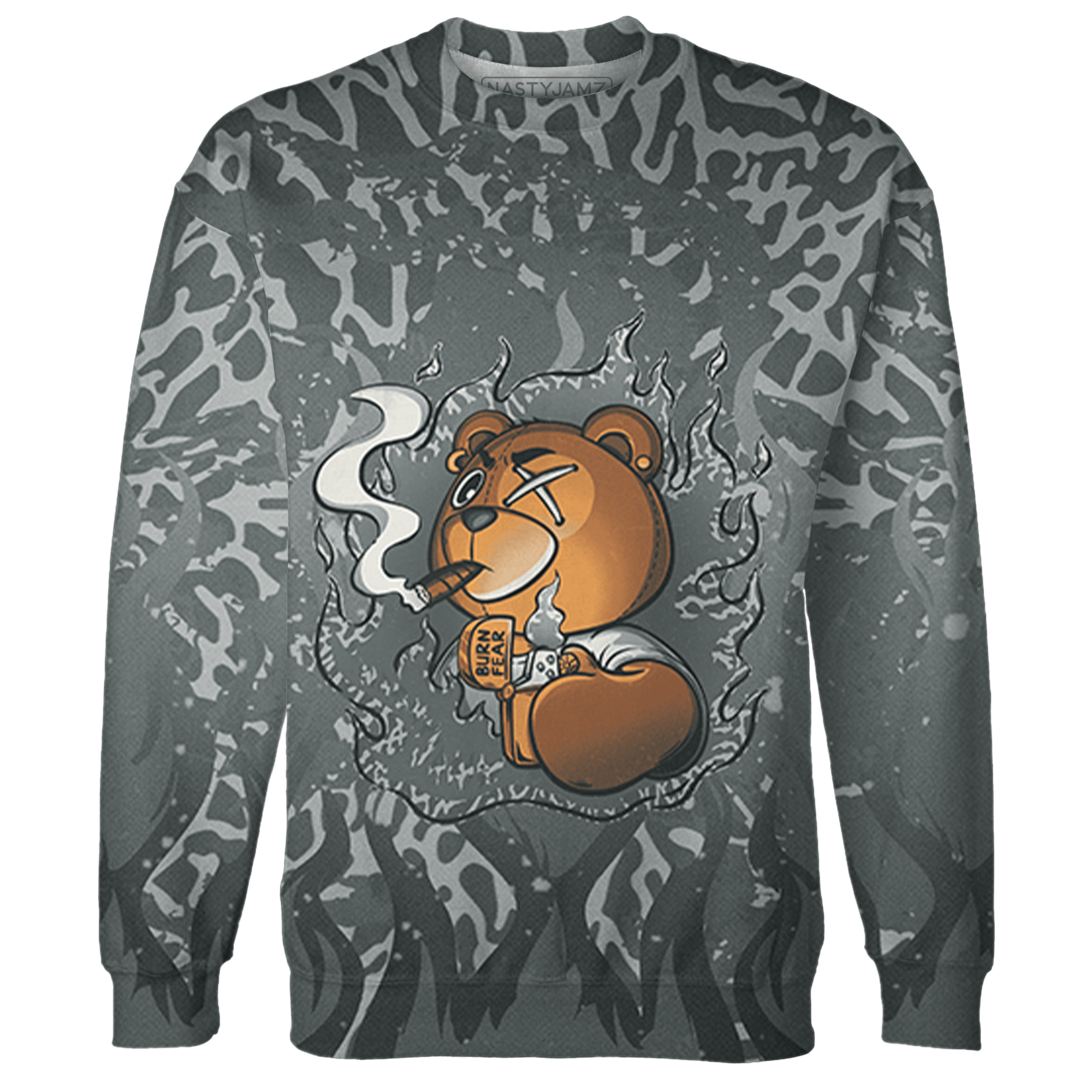Fear Pack 3s Sweatshirt Match BER Burn Fear 3D All-Over Print - NastyJamz