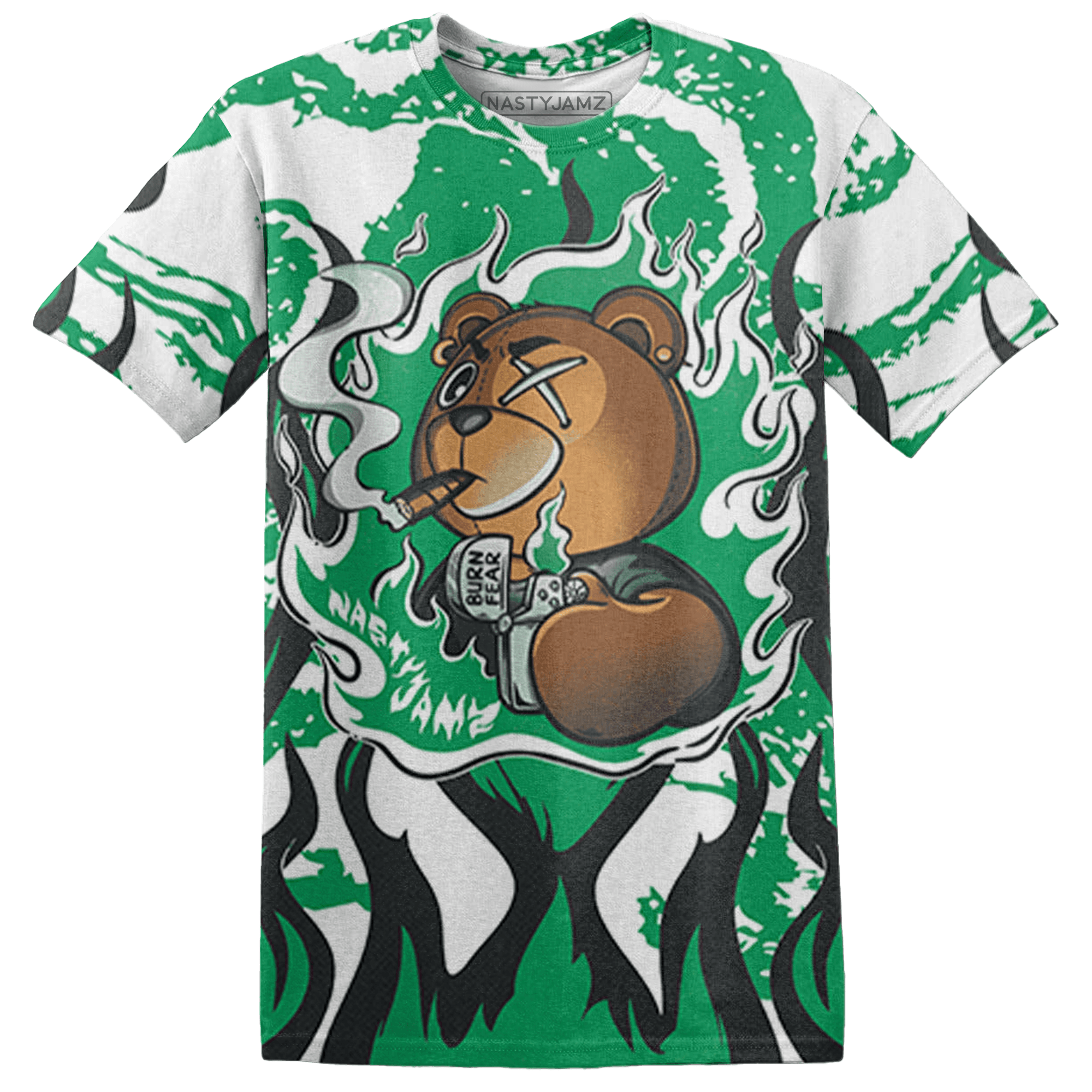 Lucky Green 5s T Shirt Match BER Burn Fear 3D All-Over Print - NastyJamz