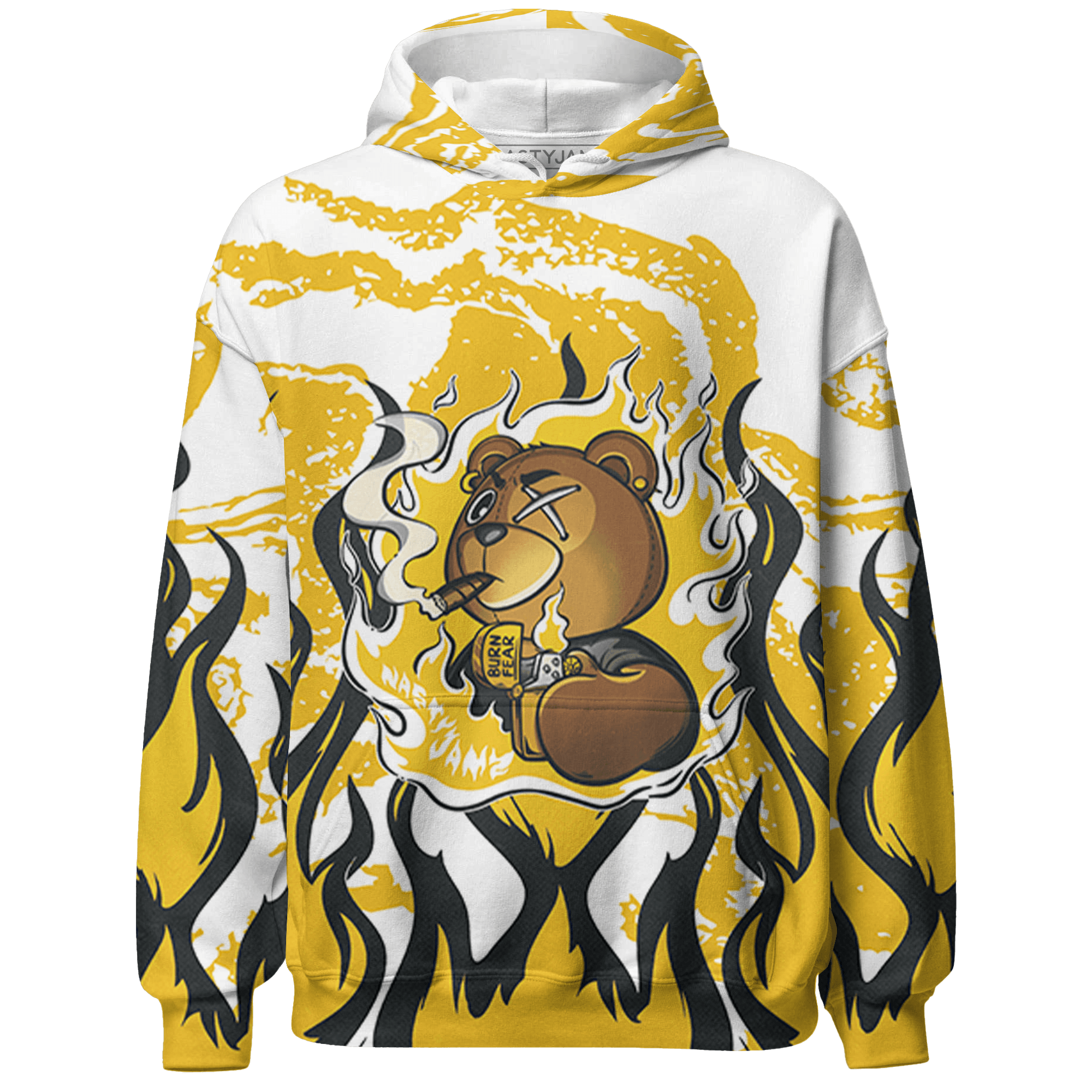 Yellow Ochre 6s Hoodie Match BER Burn Fear 3D All-Over Print - NastyJamz
