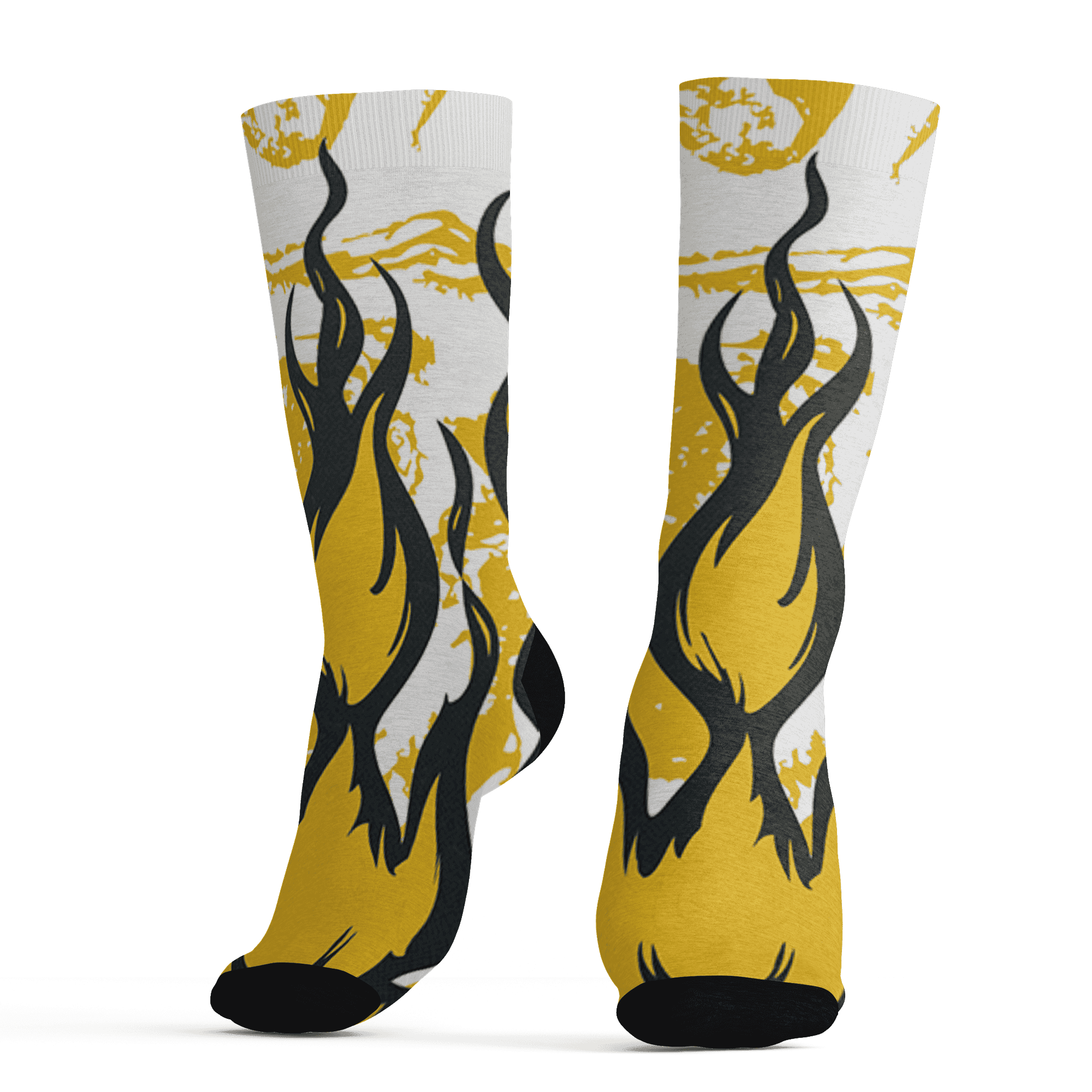 Yellow Ochre 6s Socks Match BER Burn Fear 3D All-Over Print - NastyJamz