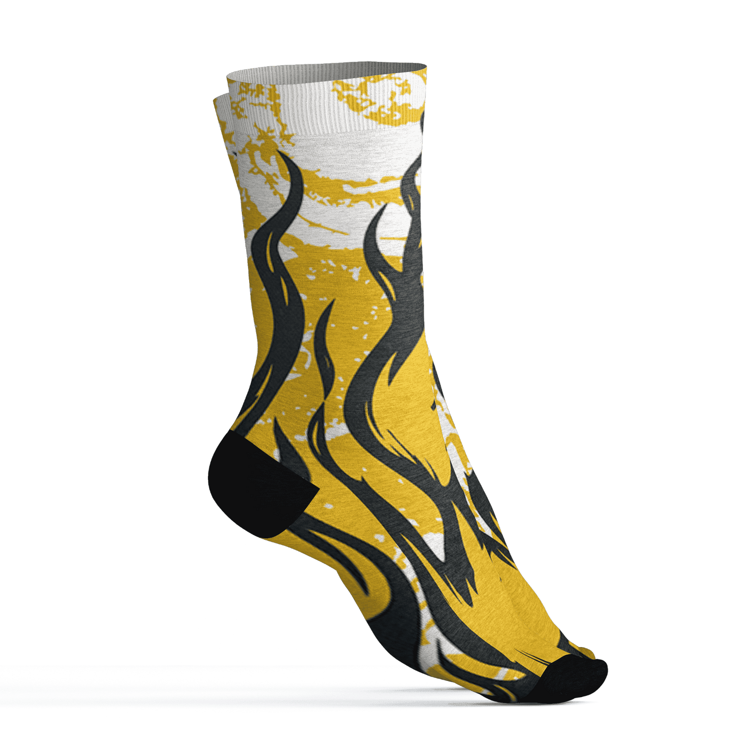 Yellow Ochre 6s Socks Match BER Burn Fear 3D All-Over Print - NastyJamz