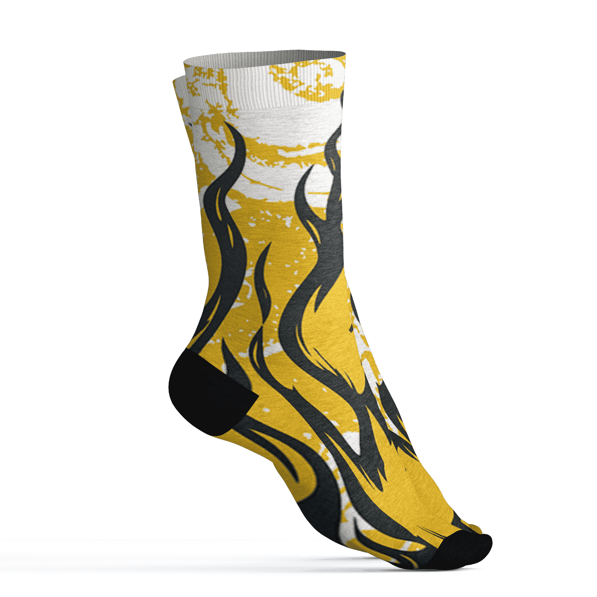 Yellow Ochre 6s Socks Match BER Burn Fear 3D All-Over Print - NastyJamz