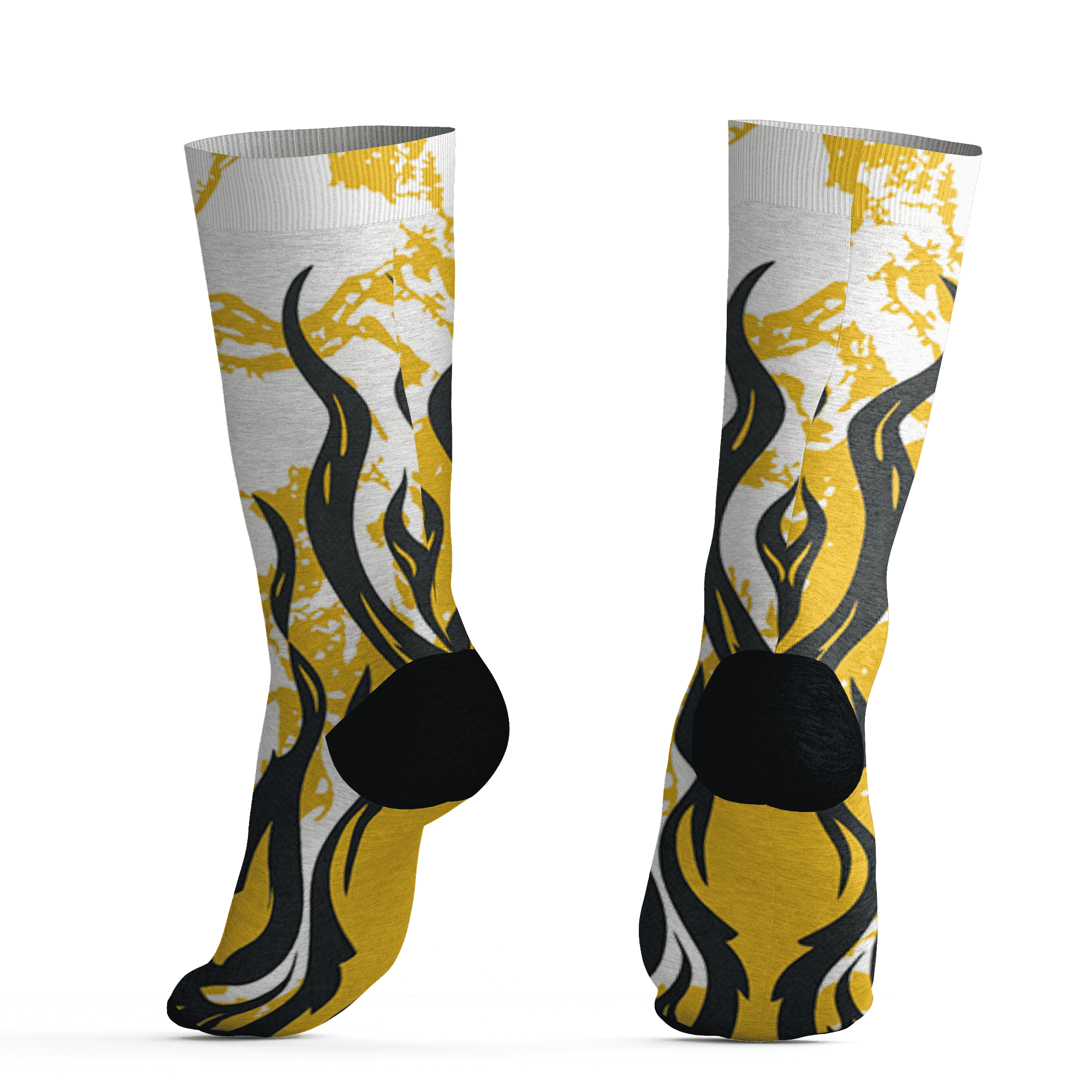 Yellow Ochre 6s Socks Match BER Burn Fear 3D All-Over Print - NastyJamz