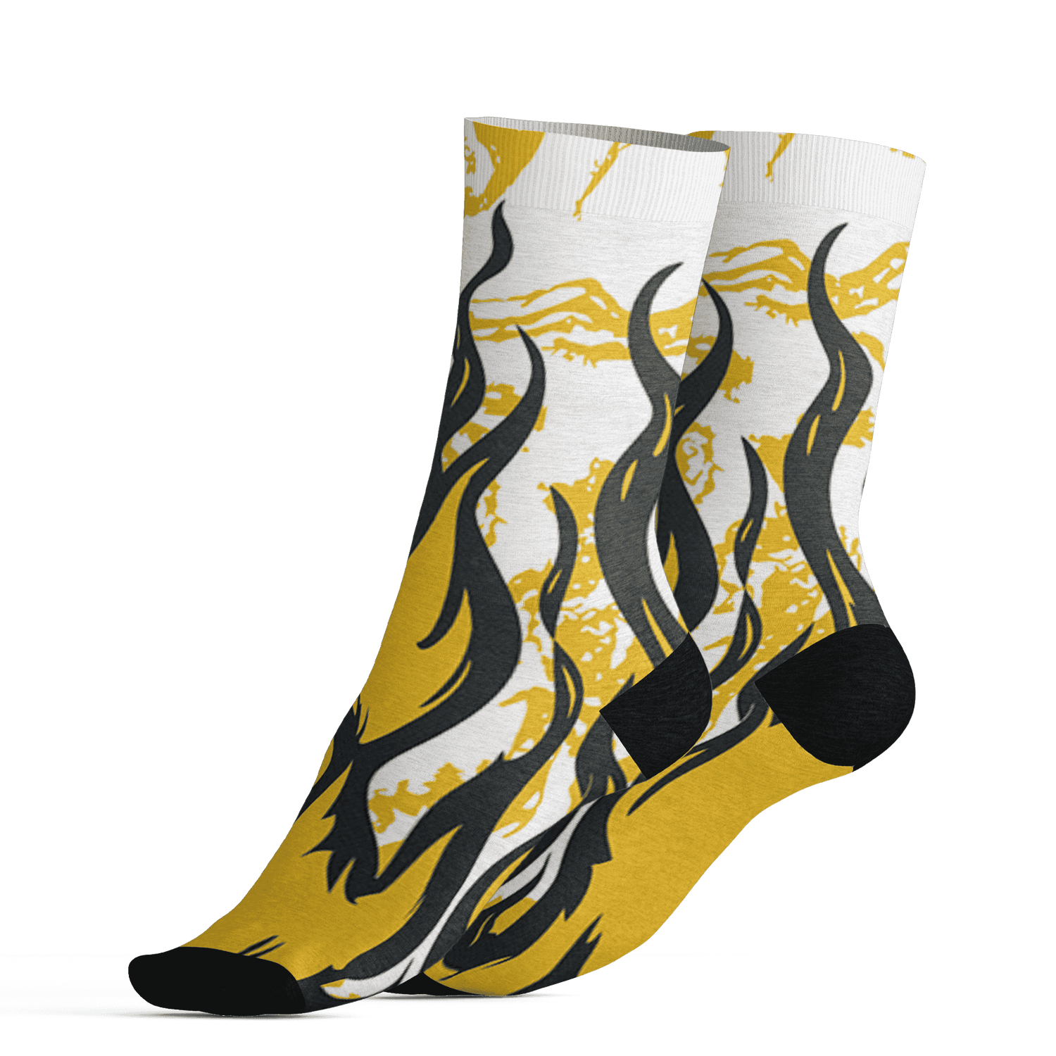 Yellow Ochre 6s Socks Match BER Burn Fear 3D All-Over Print - NastyJamz