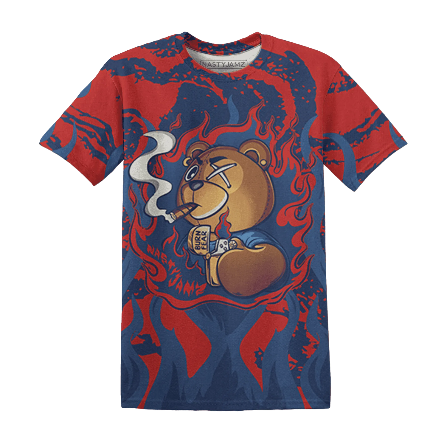 VaporMax-Air-Plus-Midnight-Navy-Gold-Black-T-Shirt-Match-BER-Burn-Fear-3D