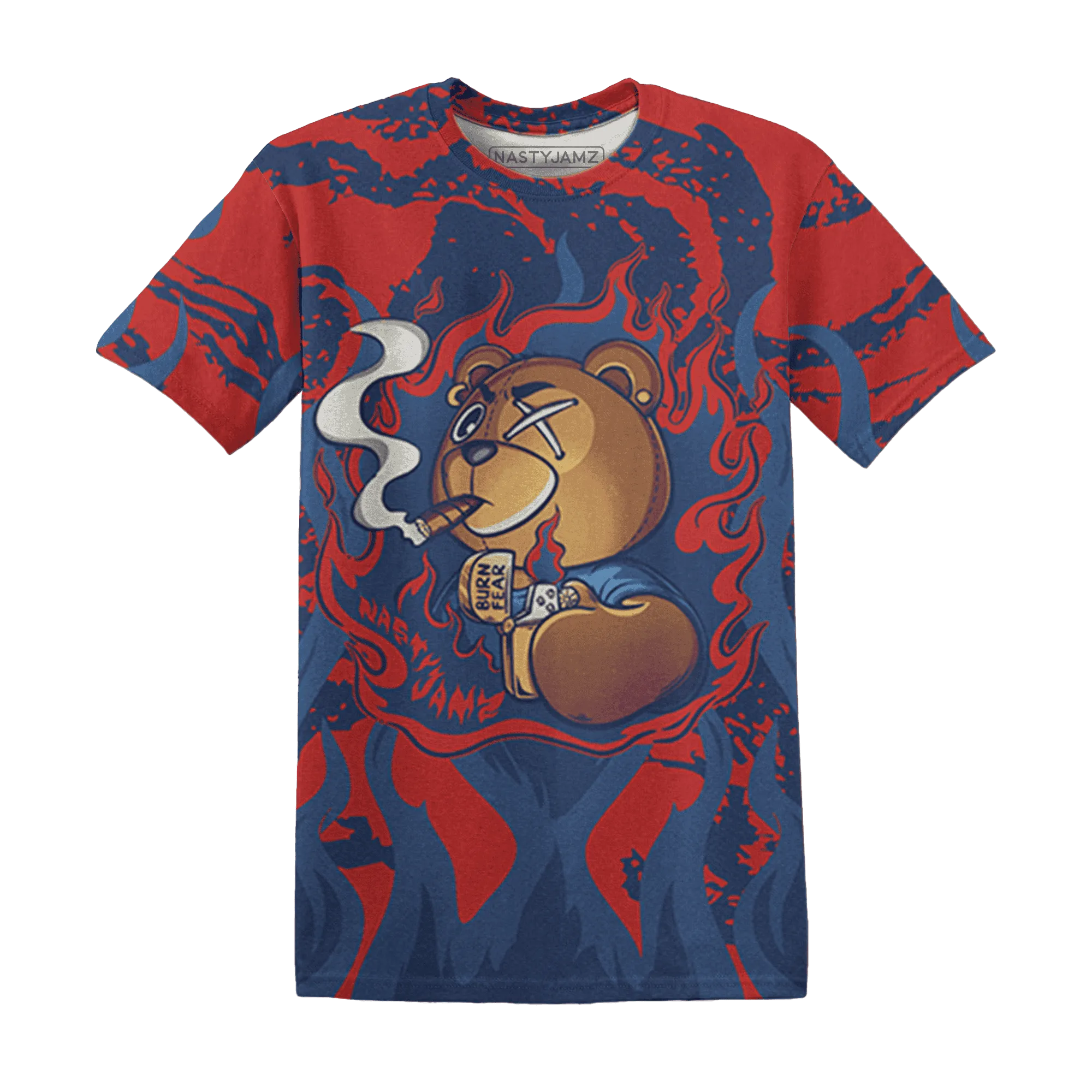 VaporMax-Air-Plus-Midnight-Navy-Gold-Black-T-Shirt-Match-BER-Burn-Fear-3D