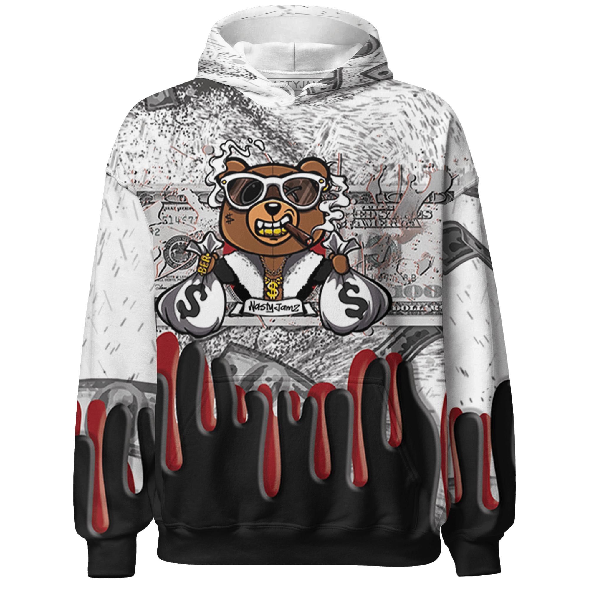Retro Red Taxi 12s Hoodie Match BER Dollar 3D All-Over Print - NastyJamz