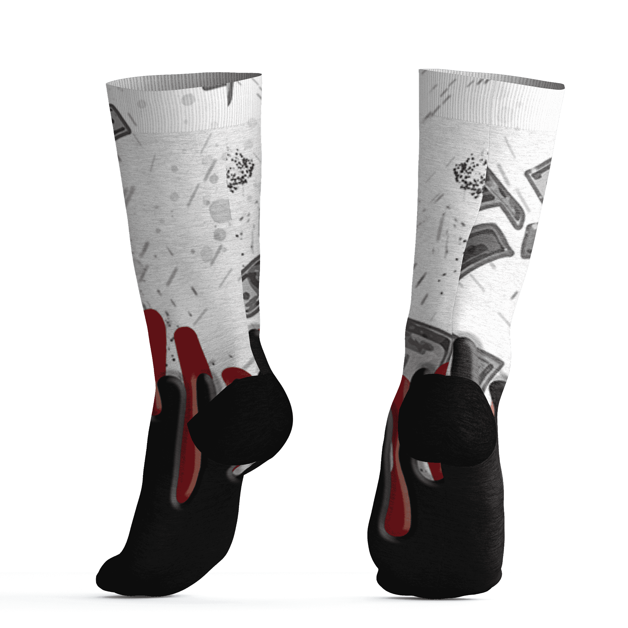 Retro Red Taxi 12s Socks Match BER Dollar 3D All-Over Print - NastyJamz