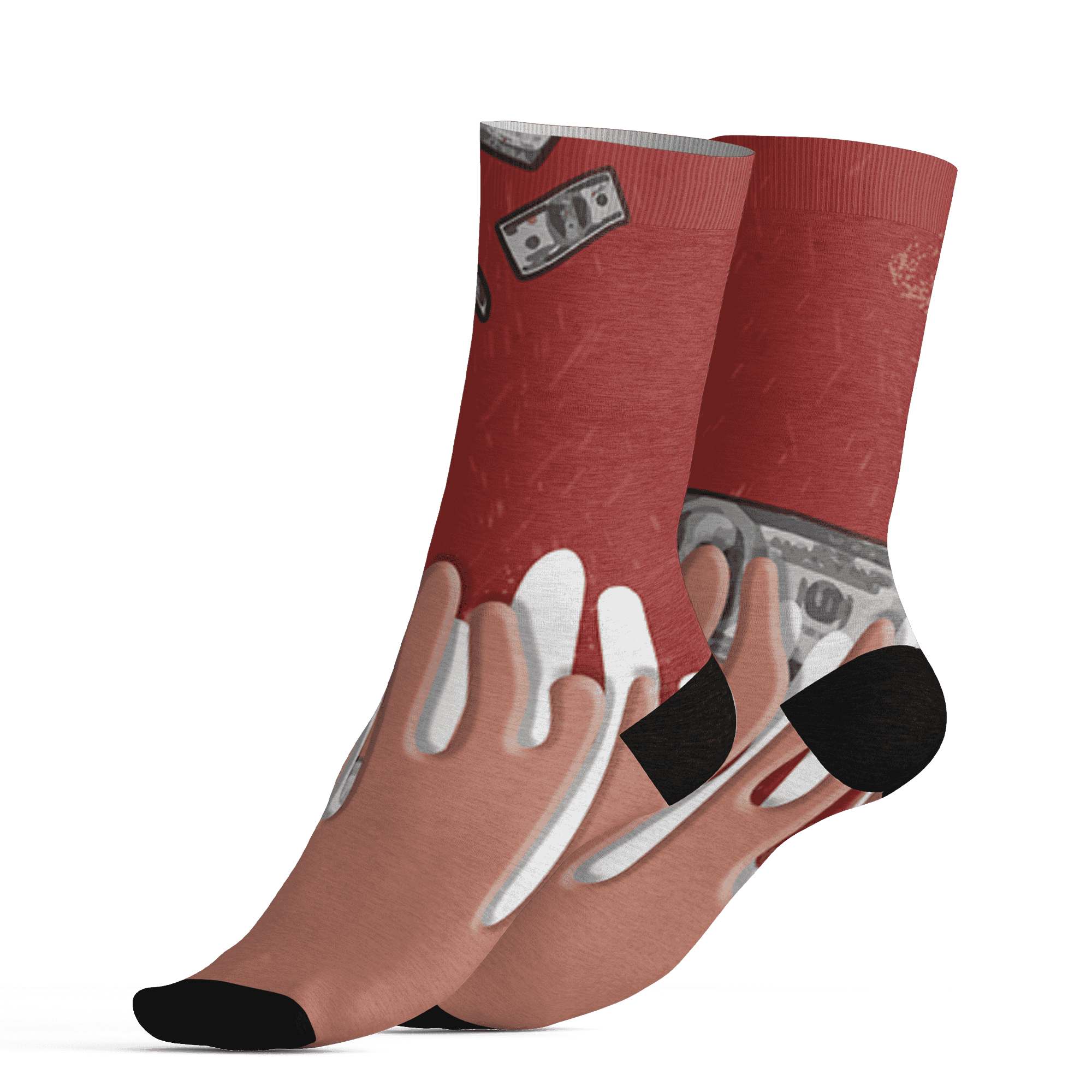 Dune Red 13s Socks Match BER Dollar 3D All-Over Print - NastyJamz