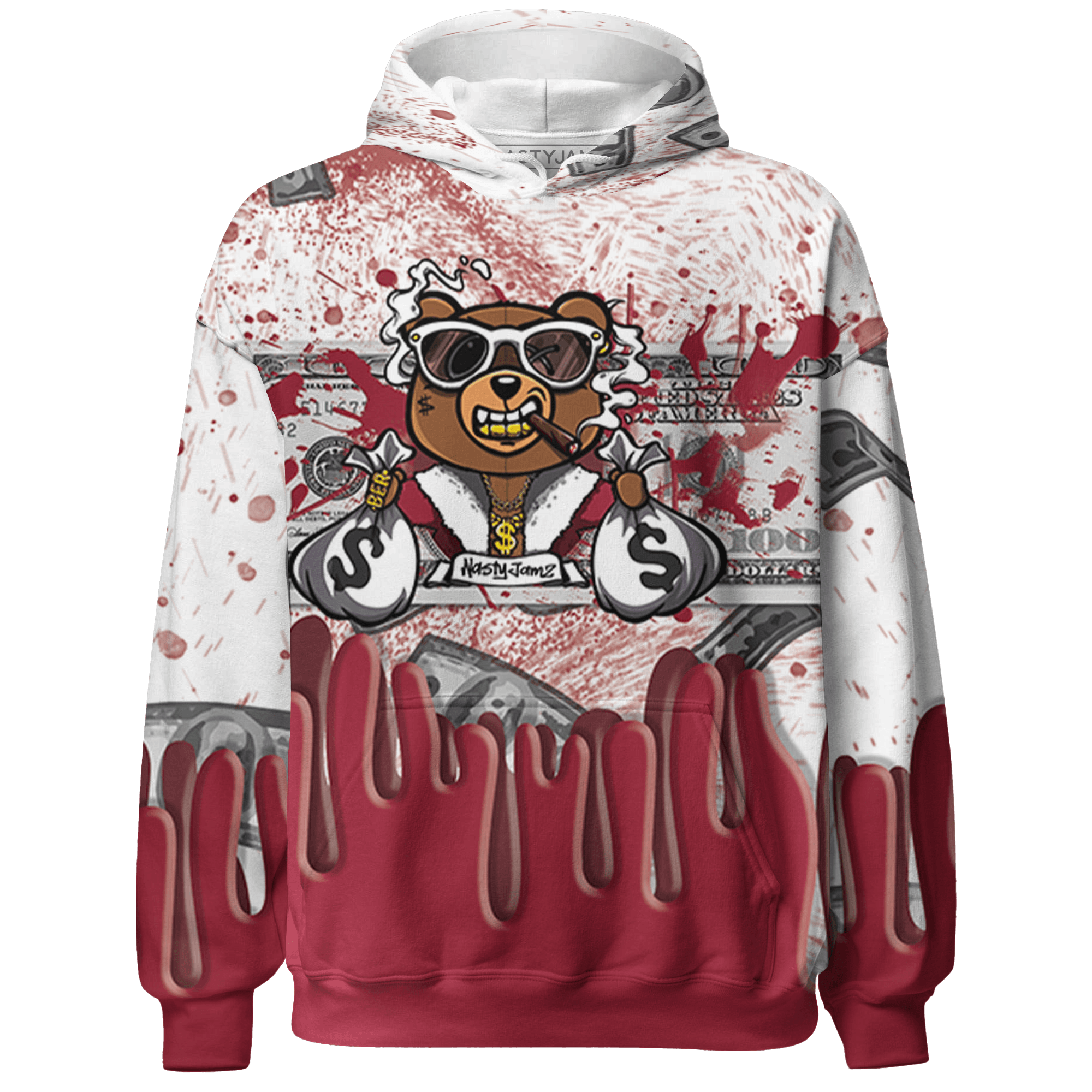 High 85 Metallic Burgundy 1s Hoodie Match BER Dollar 3D All-Over Print - NastyJamz