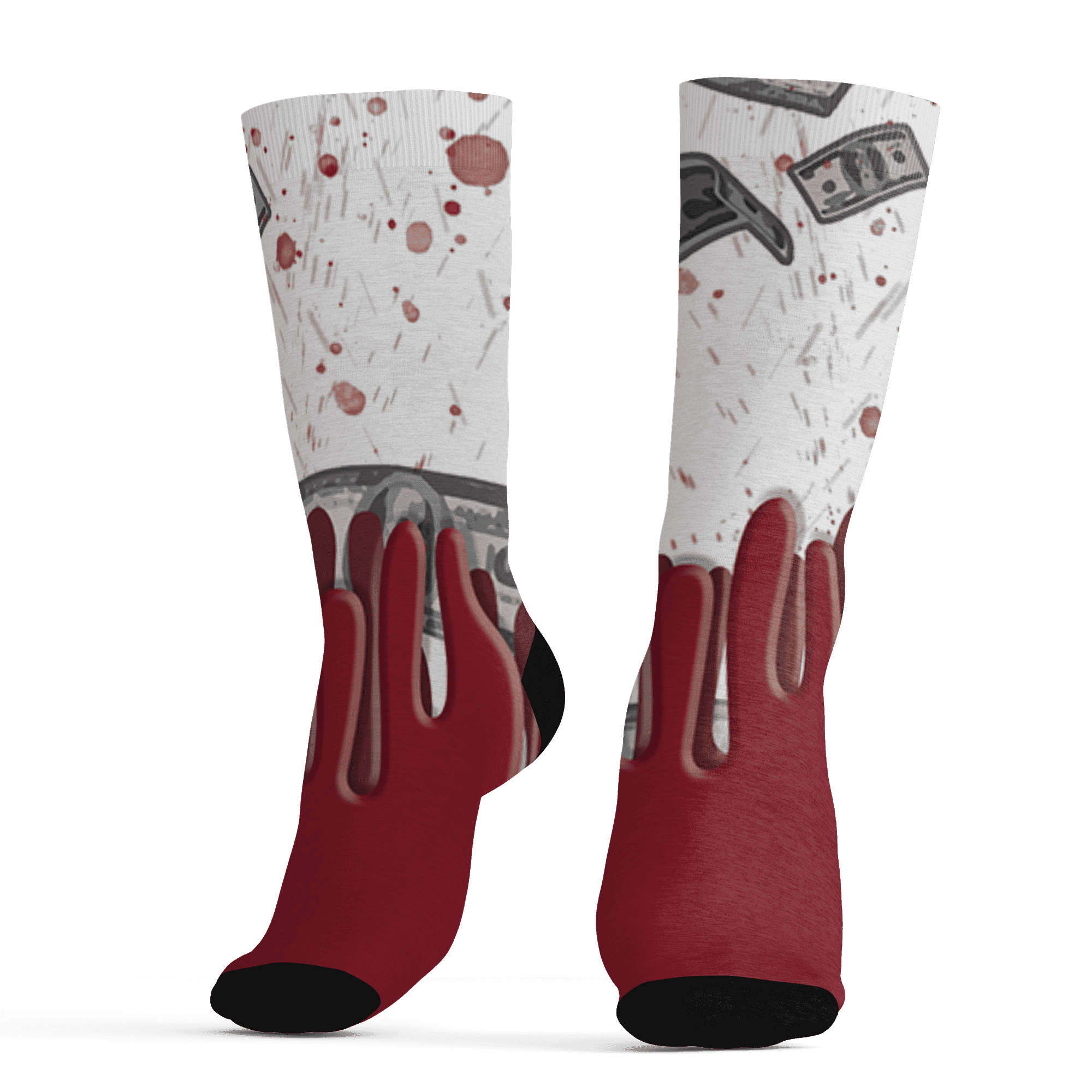 High 85 Metallic Burgundy 1s Socks Match BER Dollar 3D All-Over Print - NastyJamz