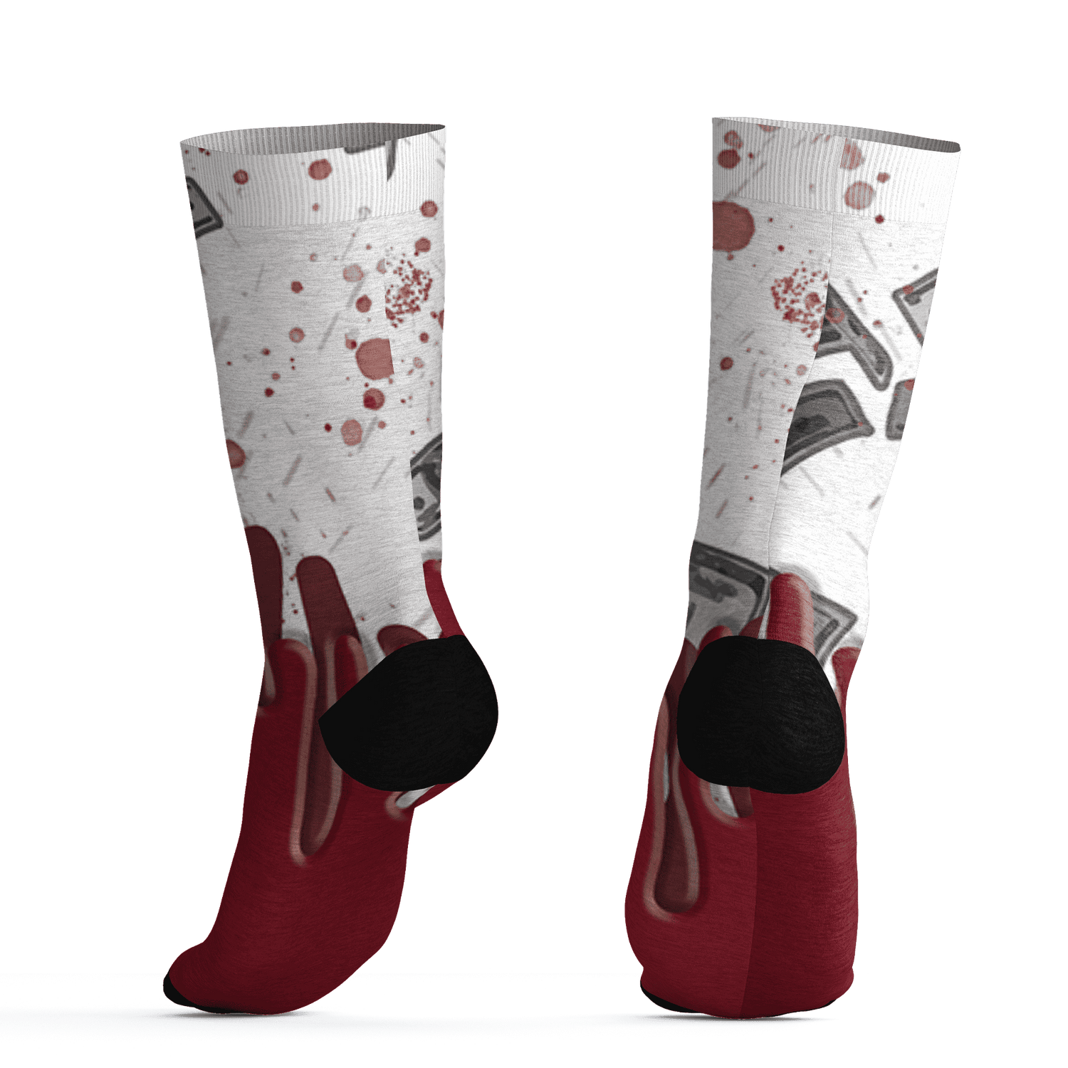 High 85 Metallic Burgundy 1s Socks Match BER Dollar 3D All-Over Print - NastyJamz