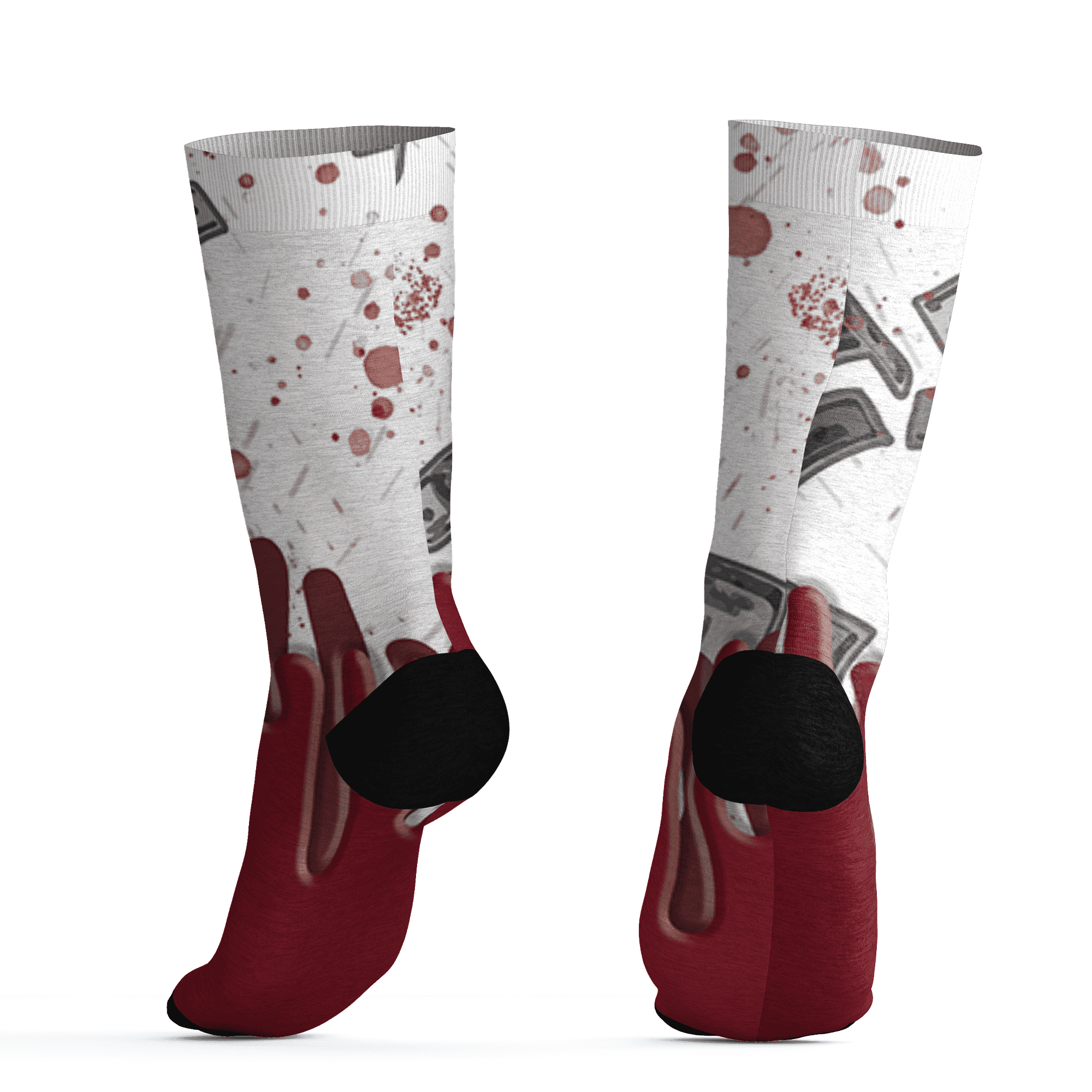 High 85 Metallic Burgundy 1s Socks Match BER Dollar 3D All-Over Print - NastyJamz