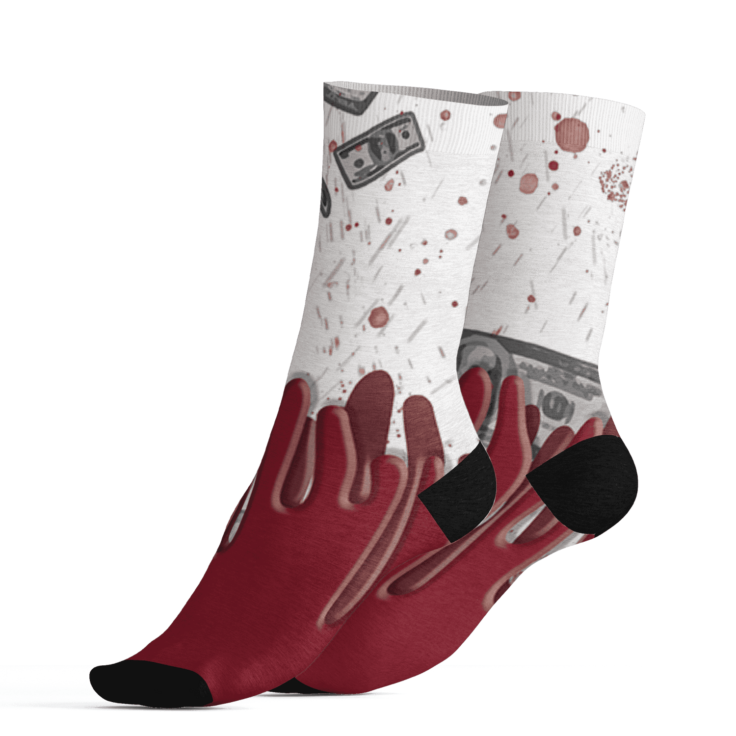 High 85 Metallic Burgundy 1s Socks Match BER Dollar 3D All-Over Print - NastyJamz