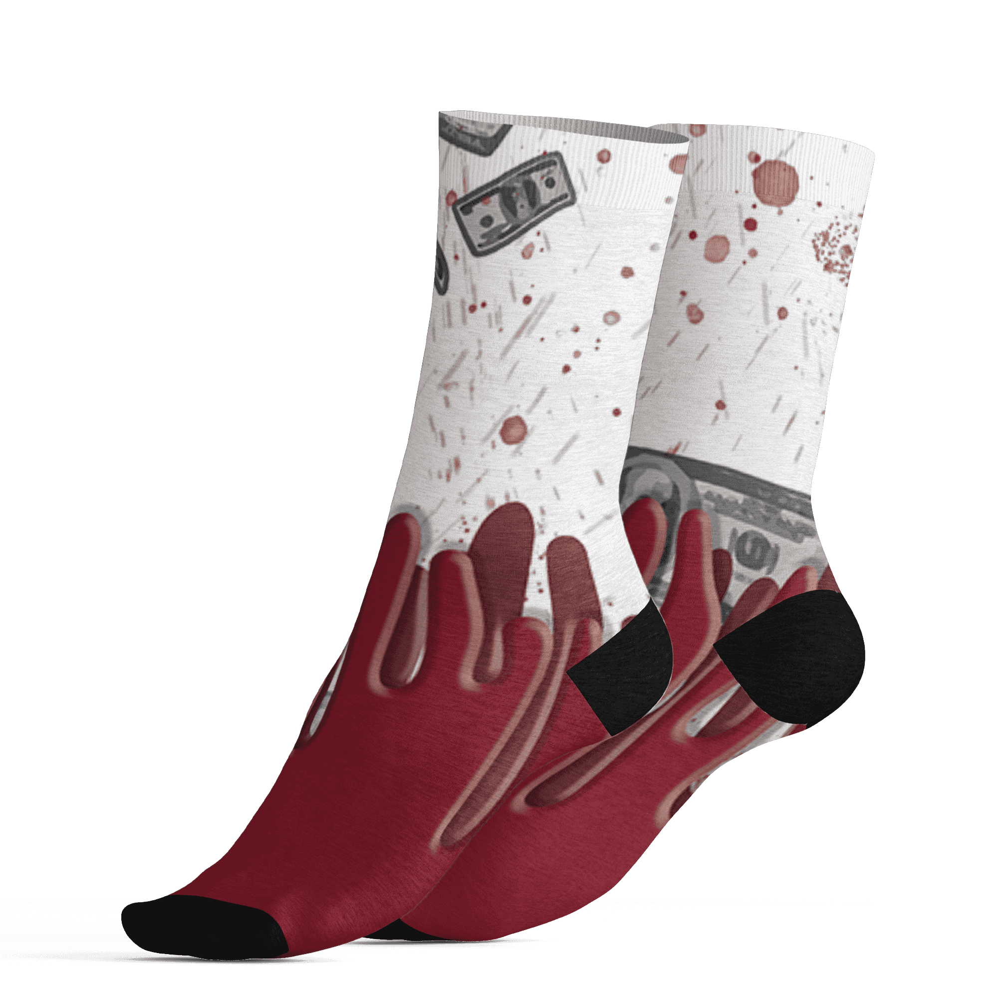 High 85 Metallic Burgundy 1s Socks Match BER Dollar 3D All-Over Print - NastyJamz