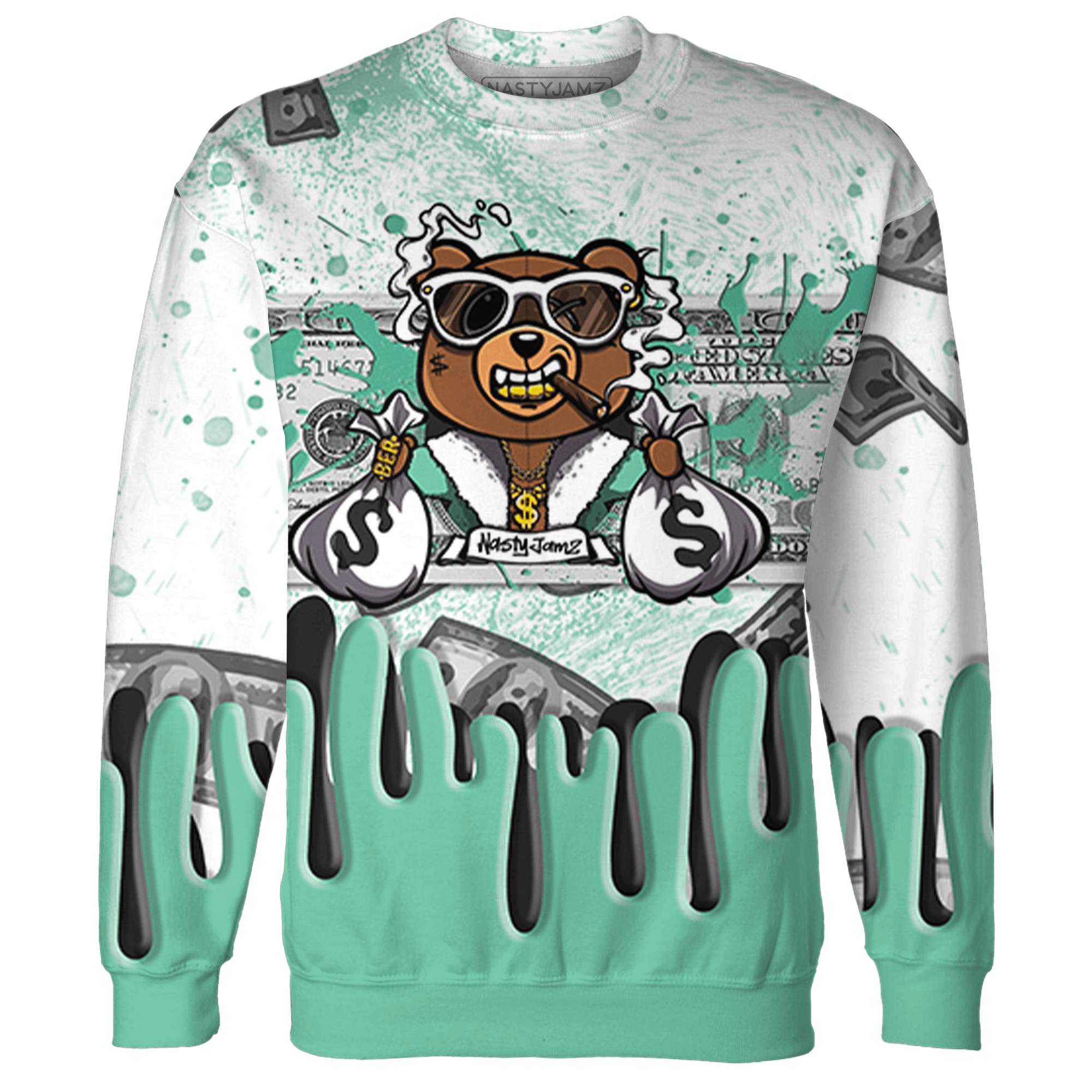High OG Green Glow 1s Sweatshirt Match BER Dollar 3D All-Over Print - NastyJamz