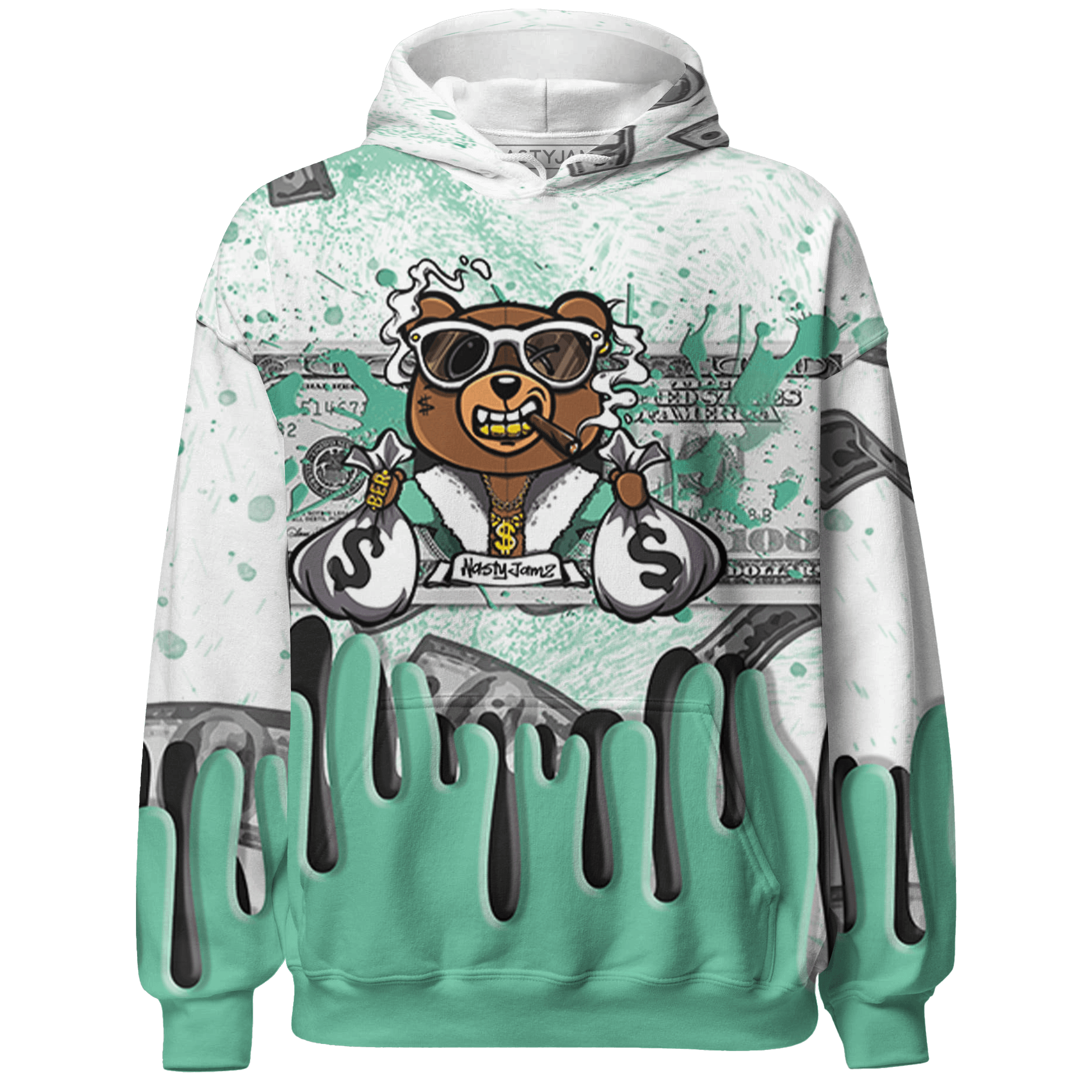 High OG Green Glow 1s Hoodie Match BER Dollar 3D All-Over Print - NastyJamz