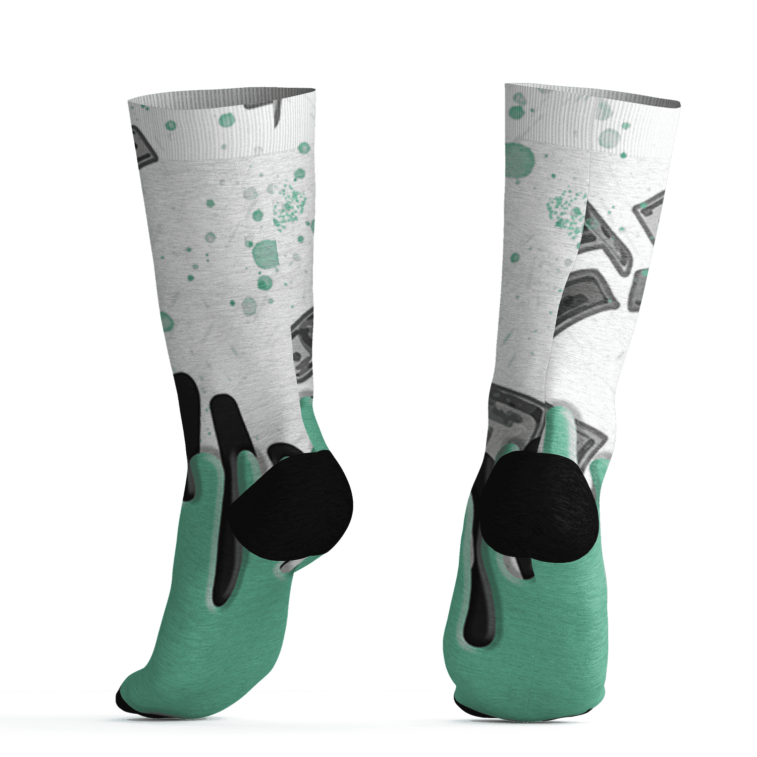 High OG Green Glow 1s Socks Match BER Dollar 3D All-Over Print - NastyJamz