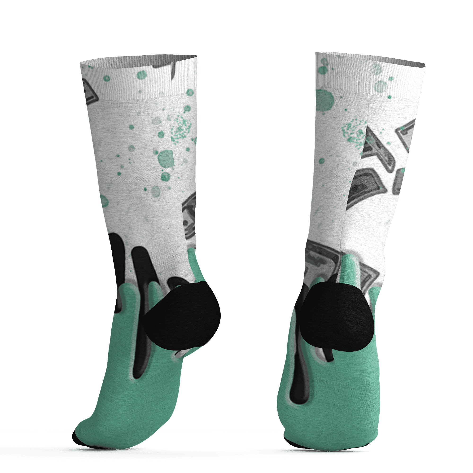 High OG Green Glow 1s Socks Match BER Dollar 3D All-Over Print - NastyJamz