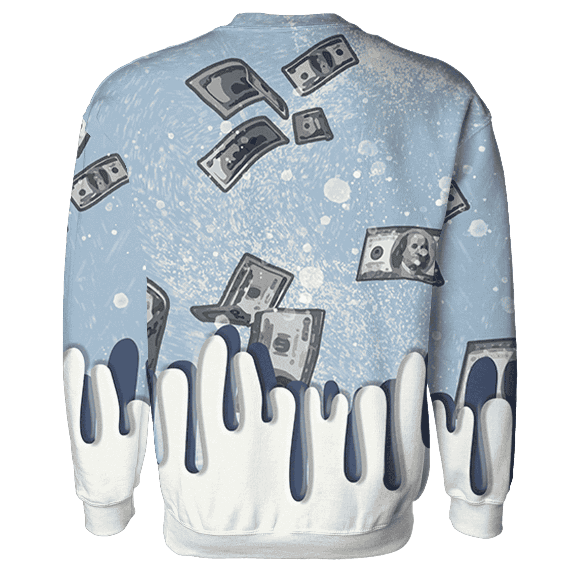 Mid Diffused Blue Grey 1s Sweatshirt Match BER Dollar 3D All-Over Print - NastyJamz