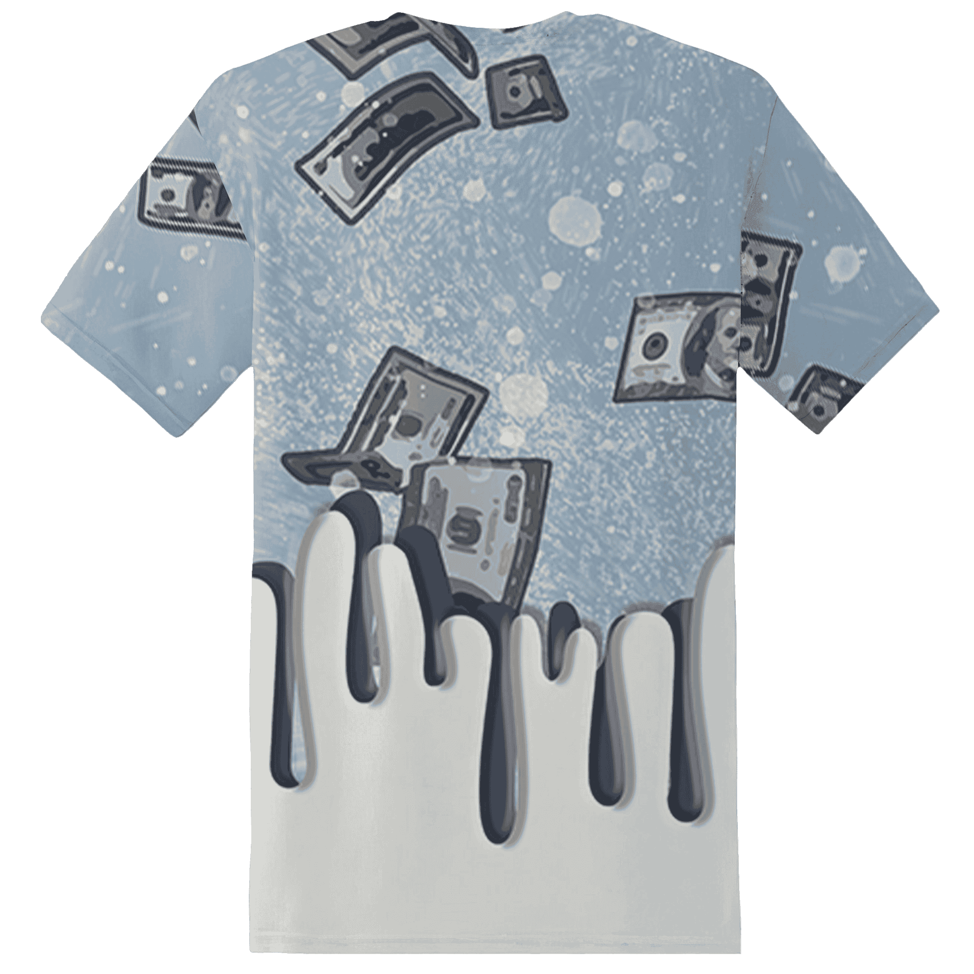 Mid Diffused Blue Grey 1s T Shirt Match BER Dollar 3D All-Over Print - NastyJamz
