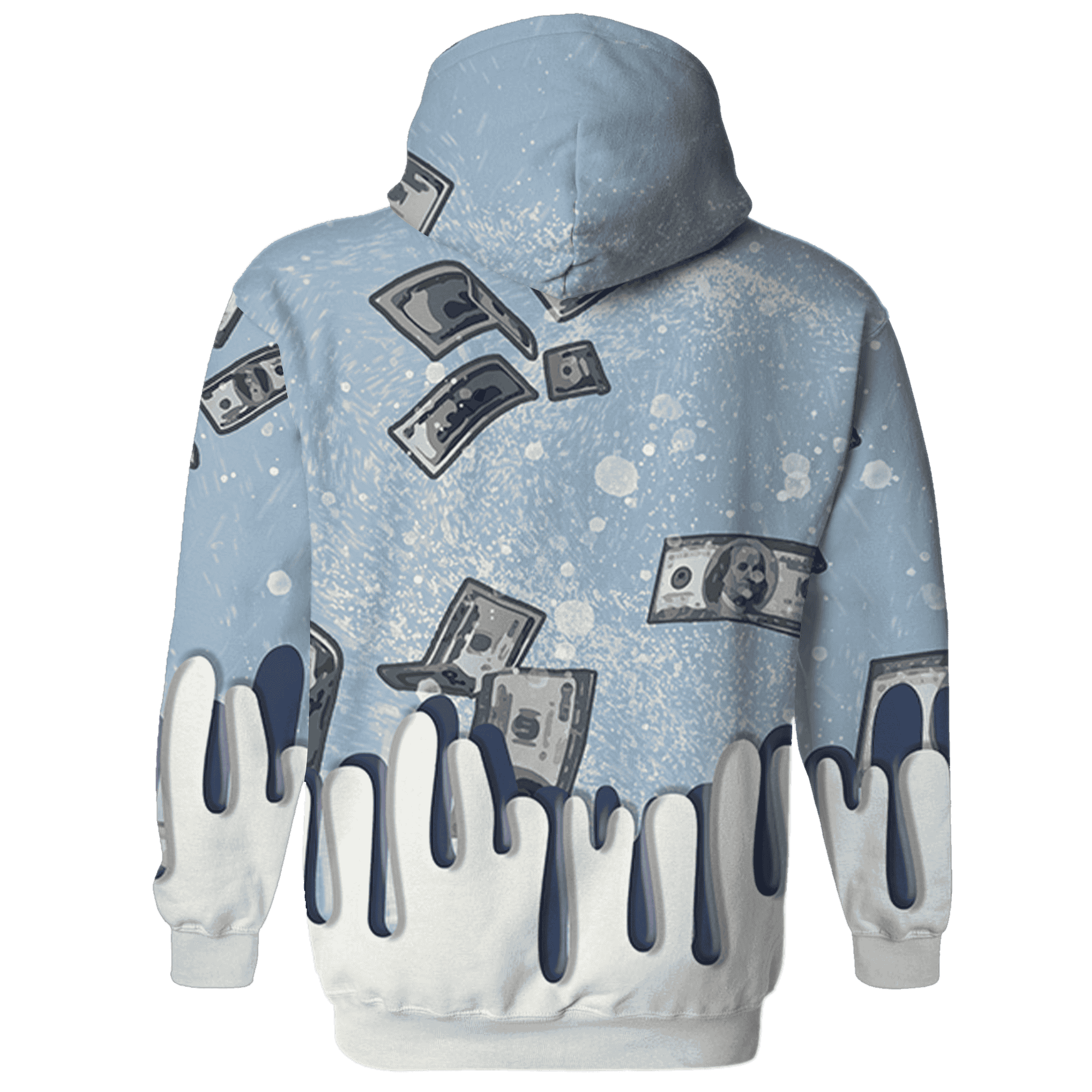 Mid Diffused Blue Grey 1s Hoodie Match BER Dollar 3D All-Over Print - NastyJamz