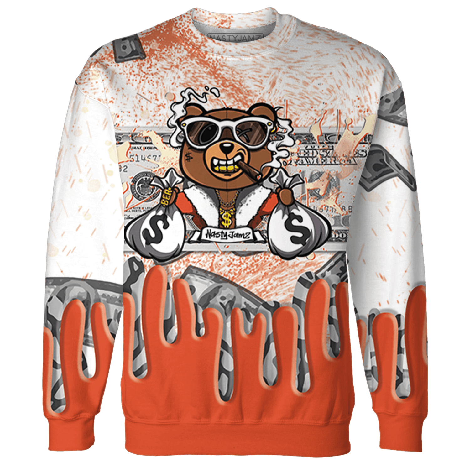 Georgia Peach 3s Sweatshirt Match BER Dollar 3D All-Over Print - NastyJamz