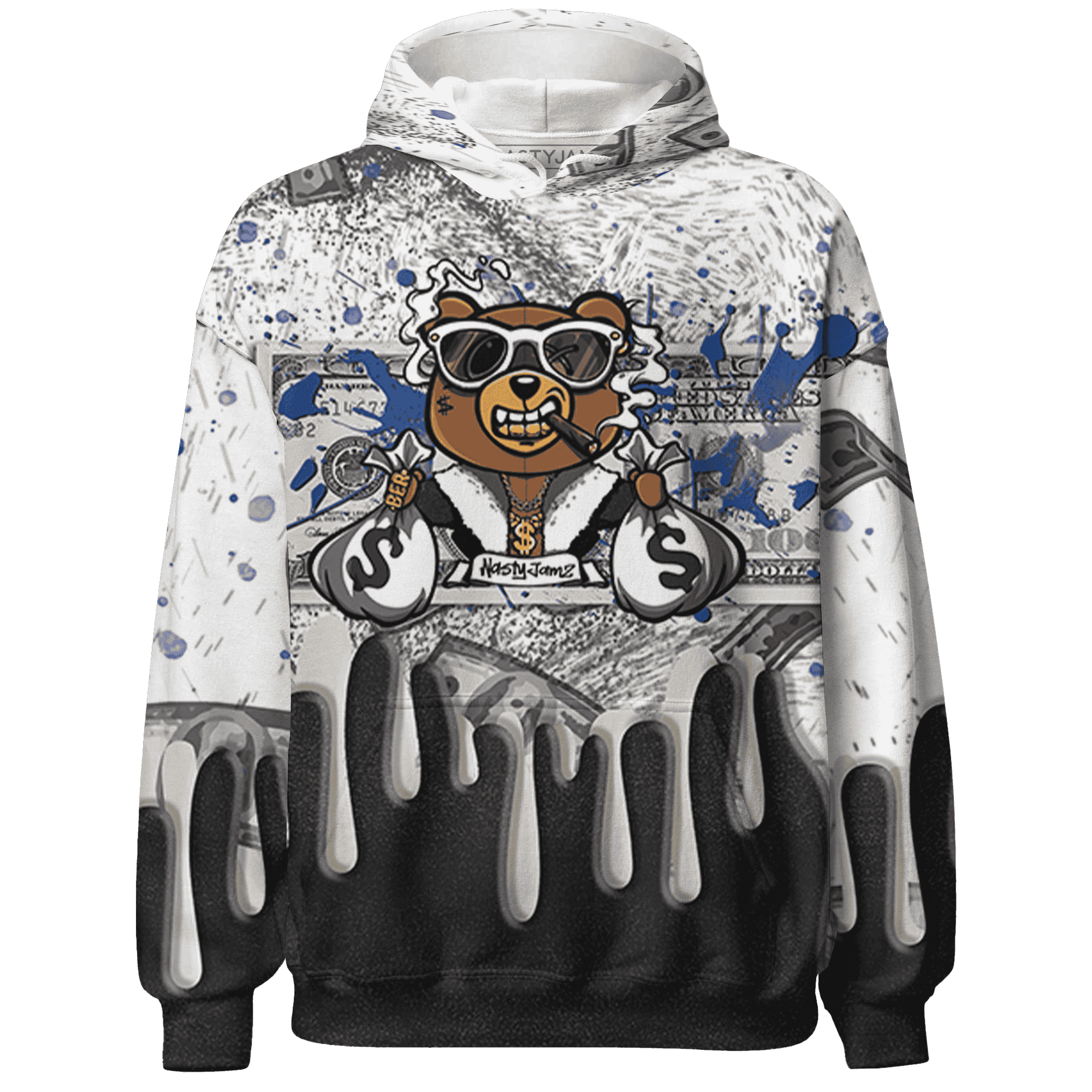 Quaiii 54 3s Hoodie Match BER Dollar 3D All-Over Print - NastyJamz