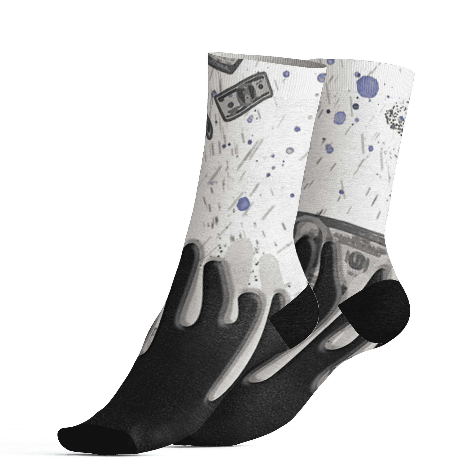 Quaiii 54 3s Socks Match BER Dollar 3D All-Over Print - NastyJamz