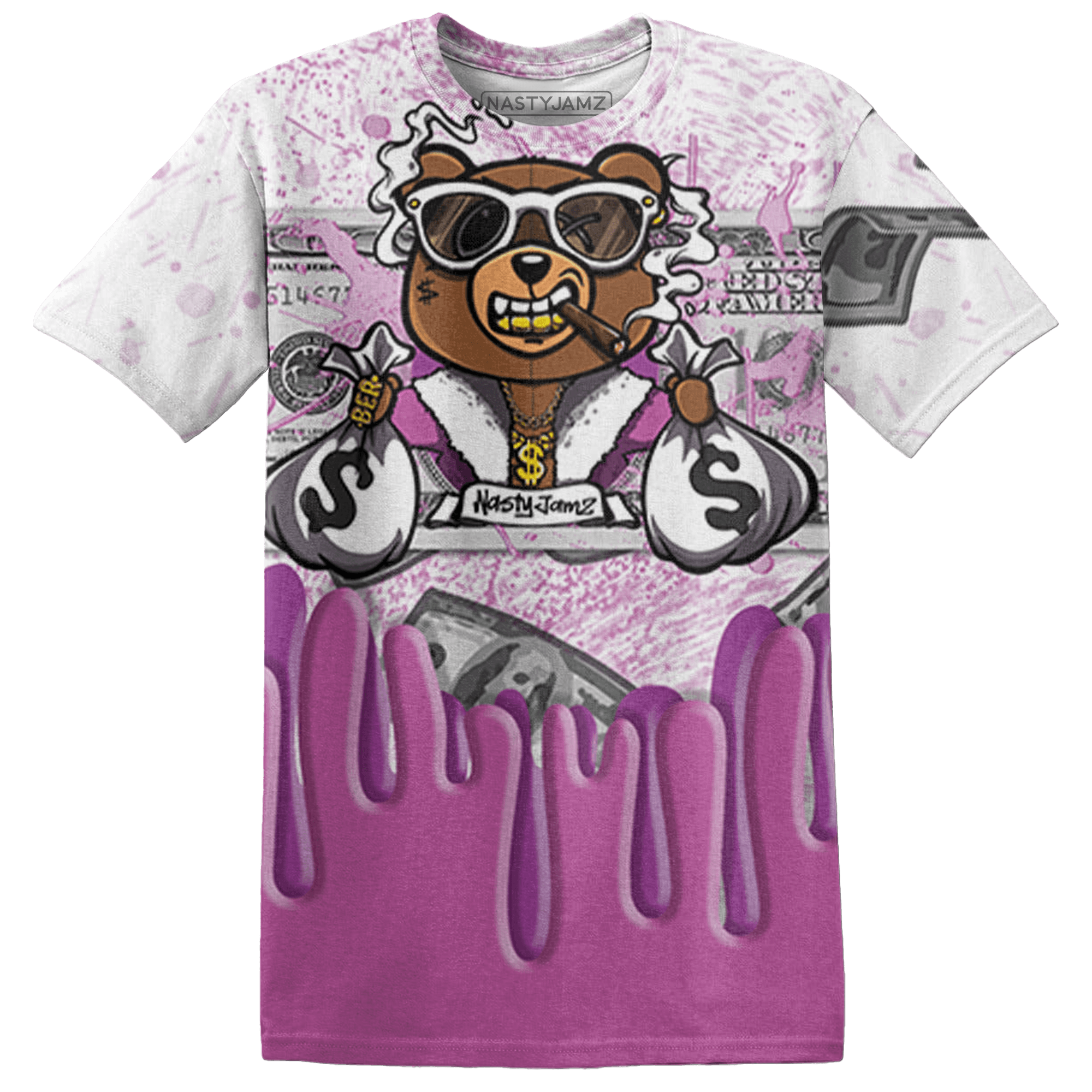 GS Hyper Violet 4s T Shirt Match BER Dollar 3D All-Over Print - NastyJamz