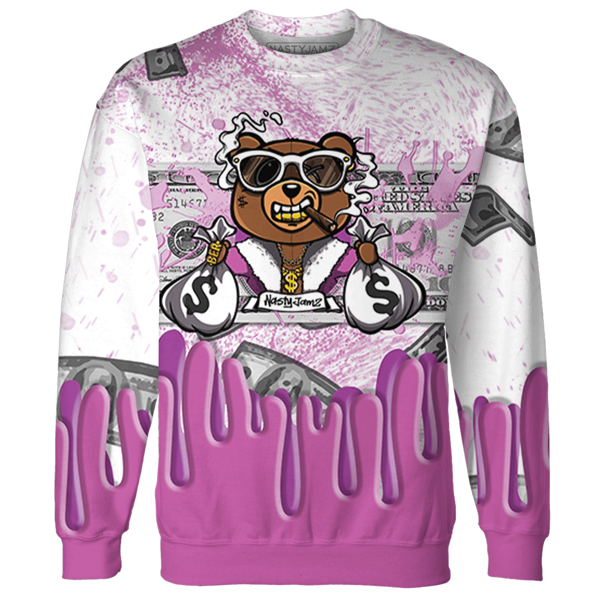 GS Hyper Violet 4s Sweatshirt Match BER Dollar 3D All-Over Print - NastyJamz