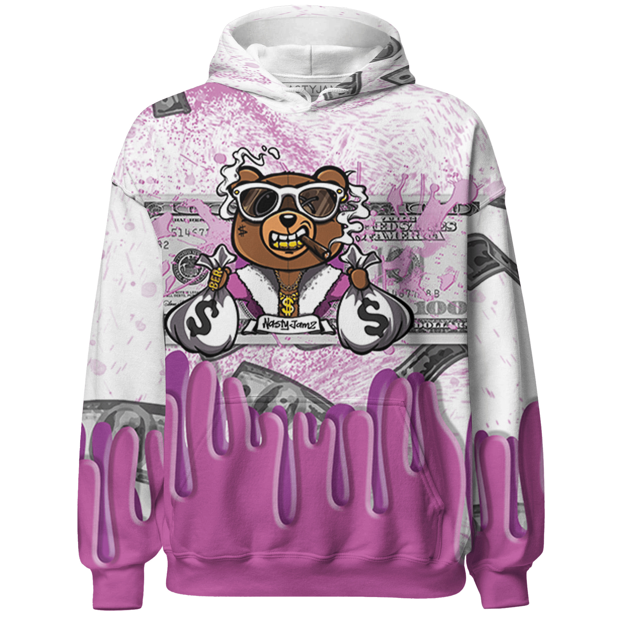 GS Hyper Violet 4s Hoodie Match BER Dollar 3D All-Over Print - NastyJamz