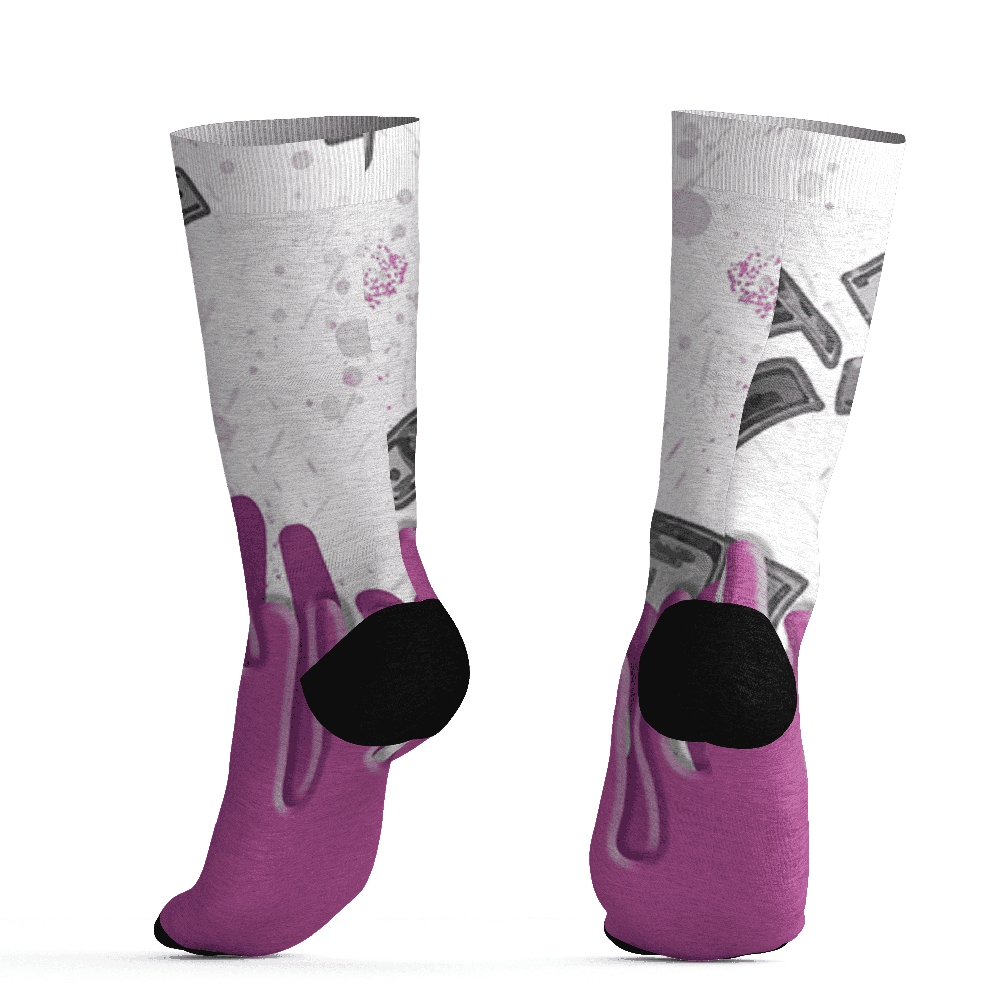 GS Hyper Violet 4s Socks Match BER Dollar 3D All-Over Print - NastyJamz