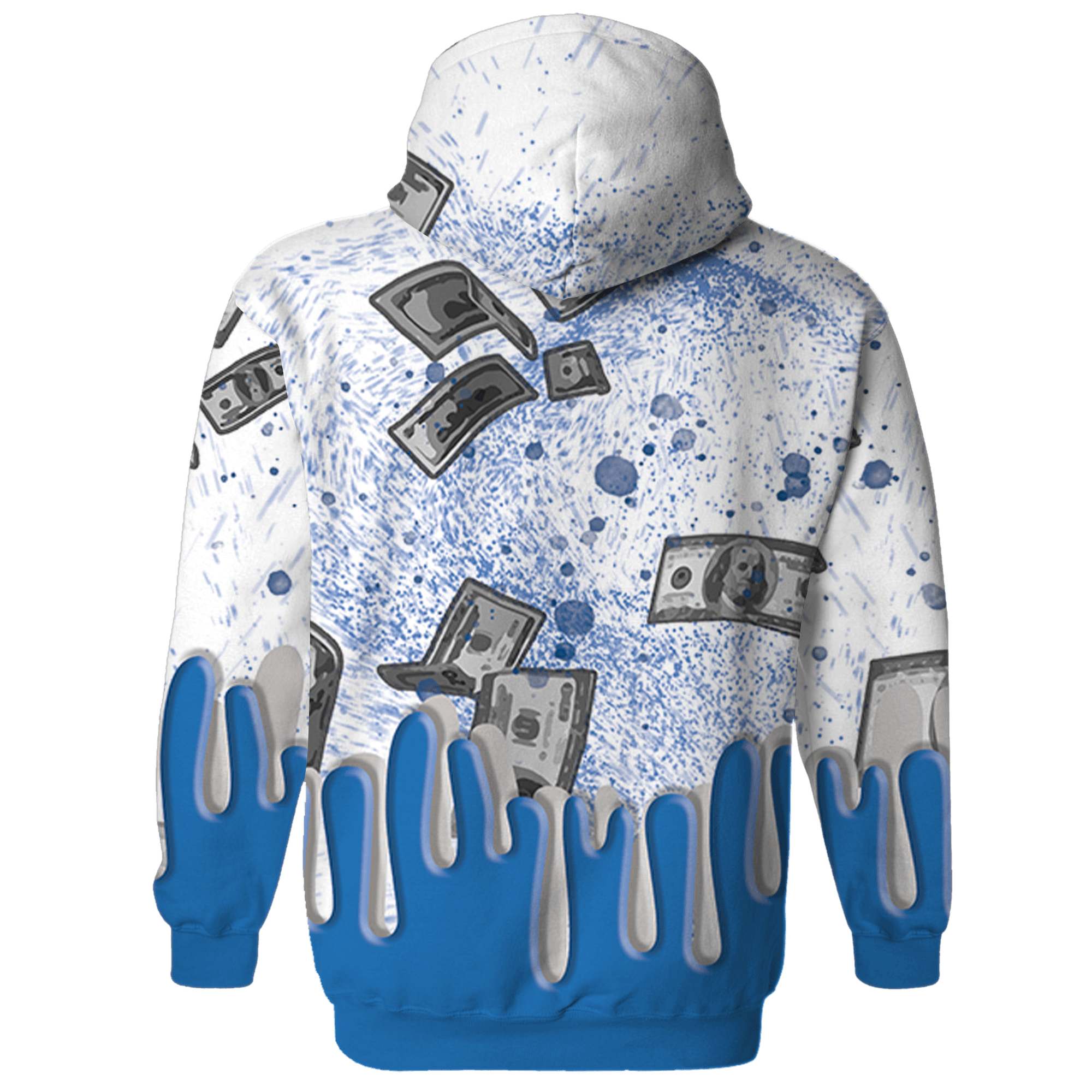 Industrial Blue 4s Hoodie Match BER Dollar 3D All-Over Print - NastyJamz