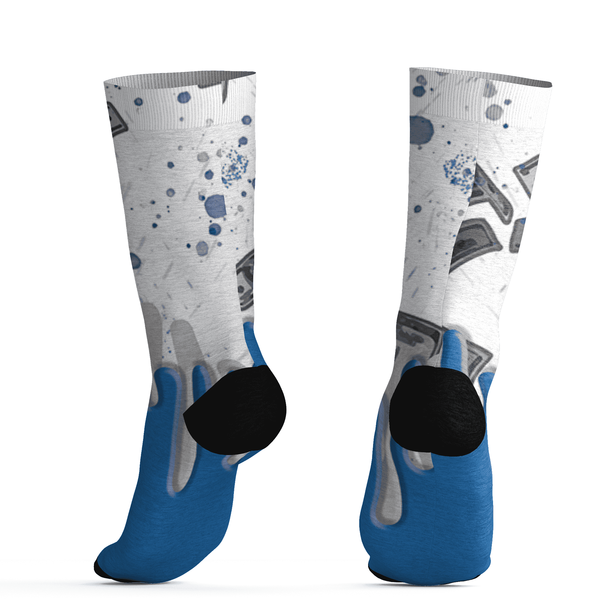 Industrial Blue 4s Socks Match BER Dollar 3D All-Over Print - NastyJamz