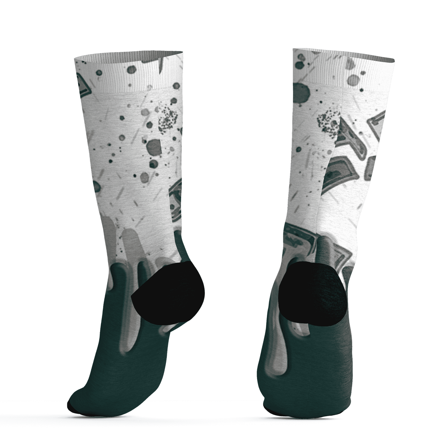 Oxidized Green 4s Socks Match BER Dollar 3D All-Over Print - NastyJamz