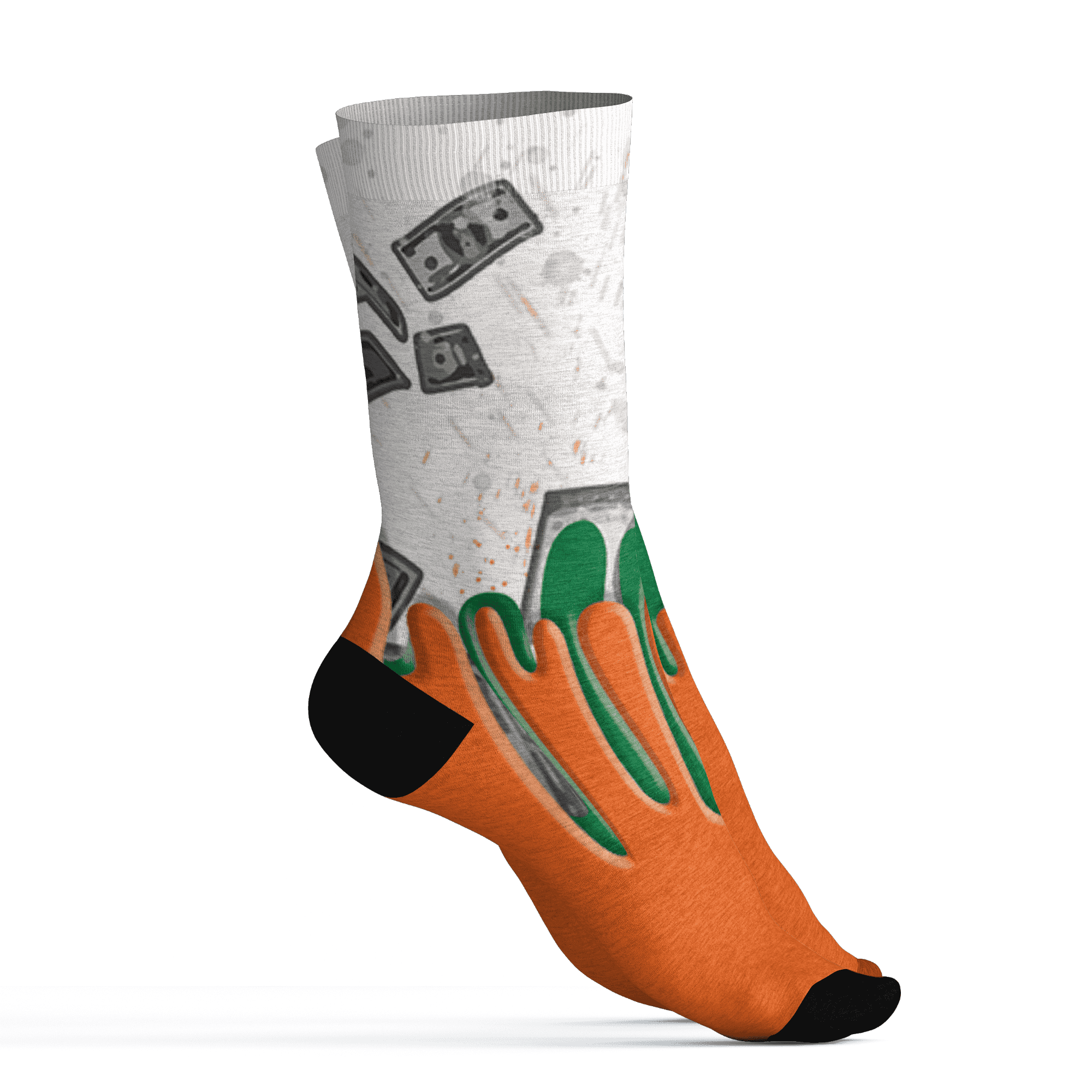 AJ 5 MAM Hurricanes Socks Match BER Dollar 3D All-Over Print - NastyJamz