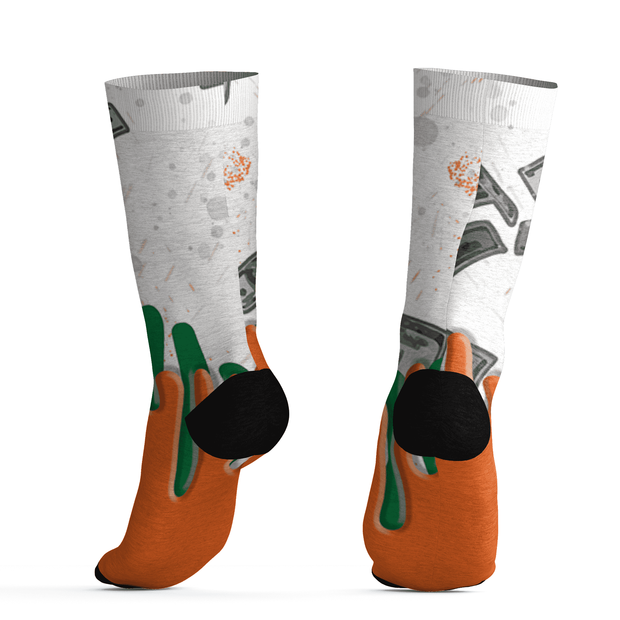 AJ 5 MAM Hurricanes Socks Match BER Dollar 3D All-Over Print - NastyJamz