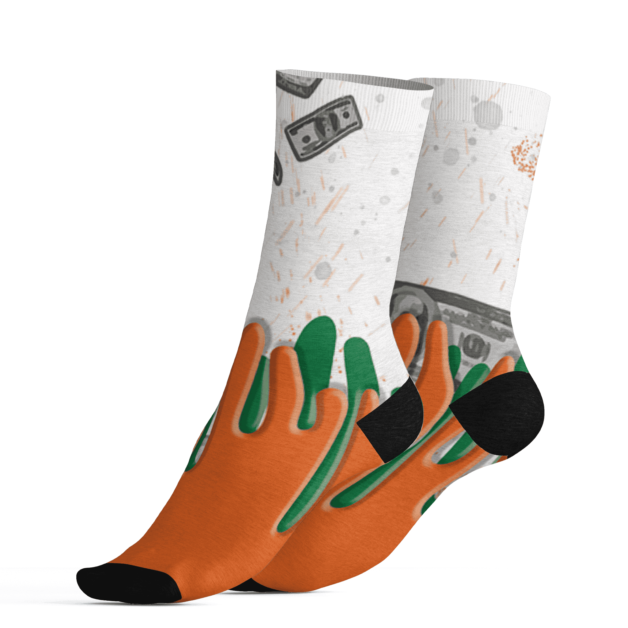 AJ 5 MAM Hurricanes Socks Match BER Dollar 3D All-Over Print - NastyJamz