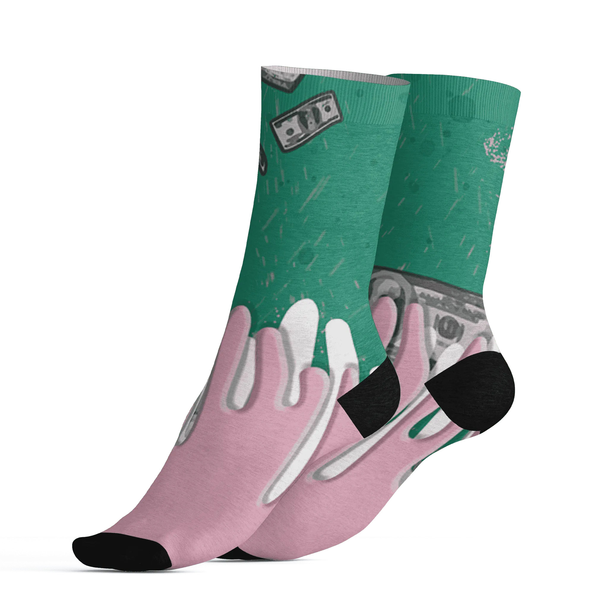 Dunk-Pink-Malachite-Medium-Soft-Low-Sail-Socks-Match-BER-Dollar-3D