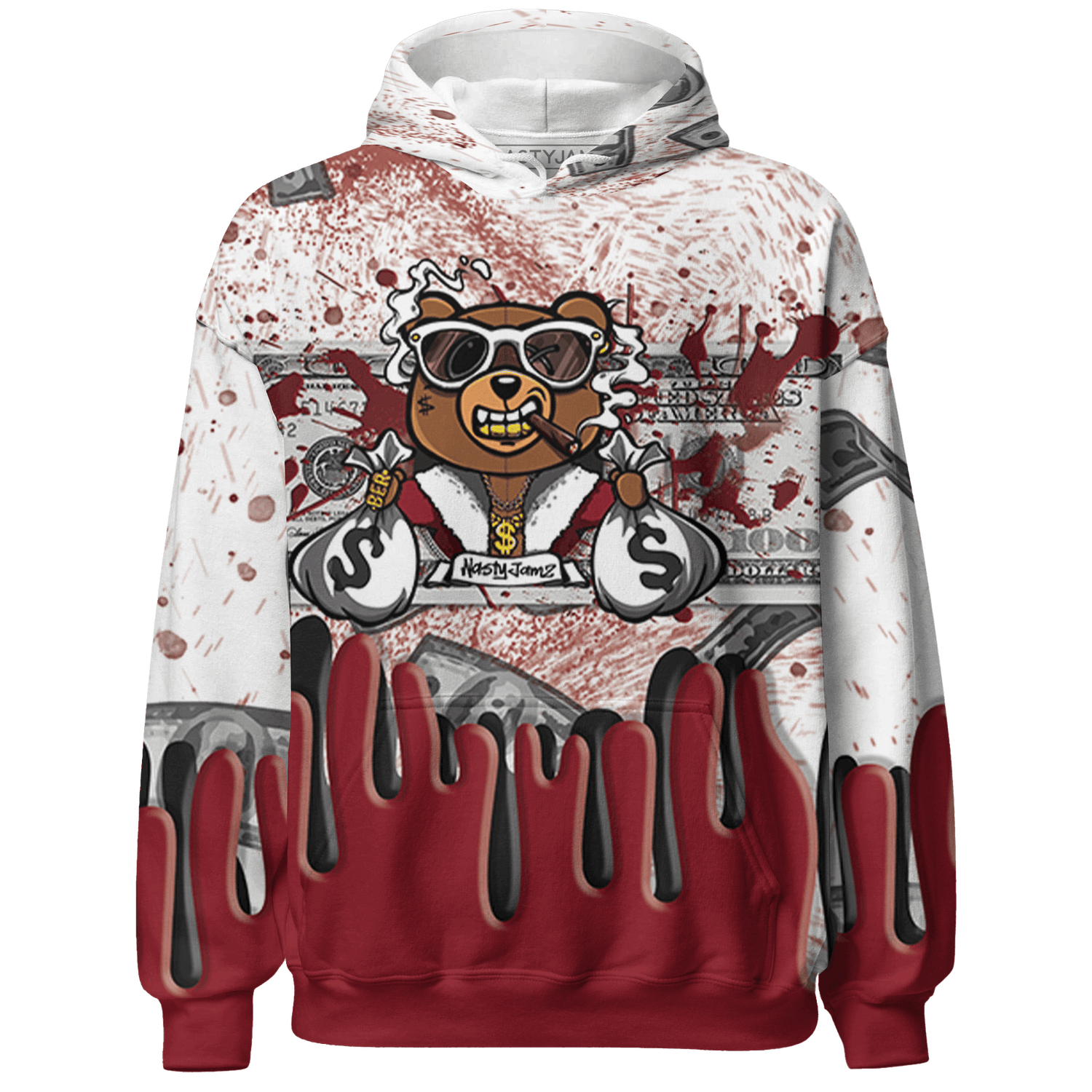 Cherry 12s Hoodie Match BER Dollar 3D All-Over Print - NastyJamz