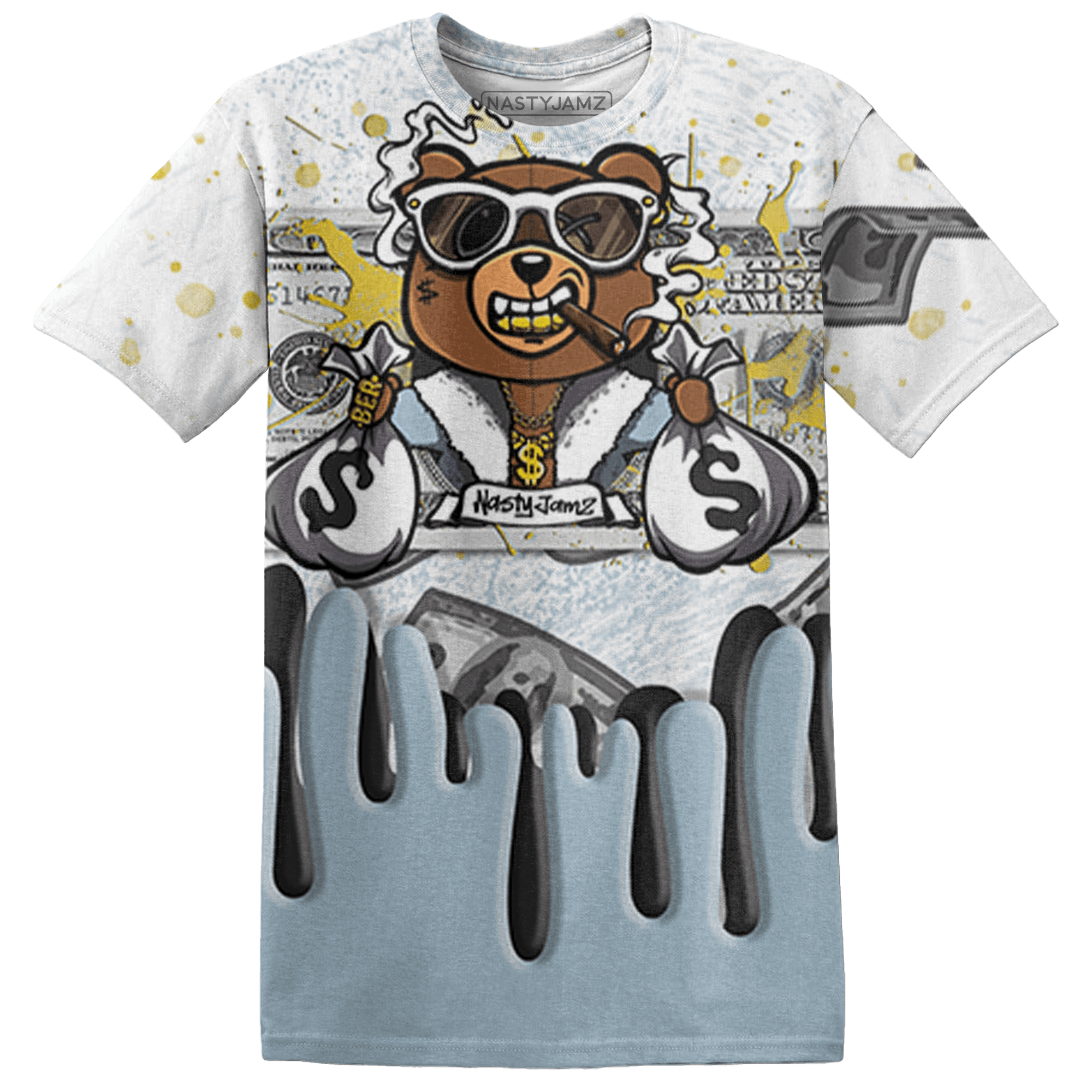 Blue Grey 13s T Shirt Match BER Dollar 3D All-Over Print - NastyJamz