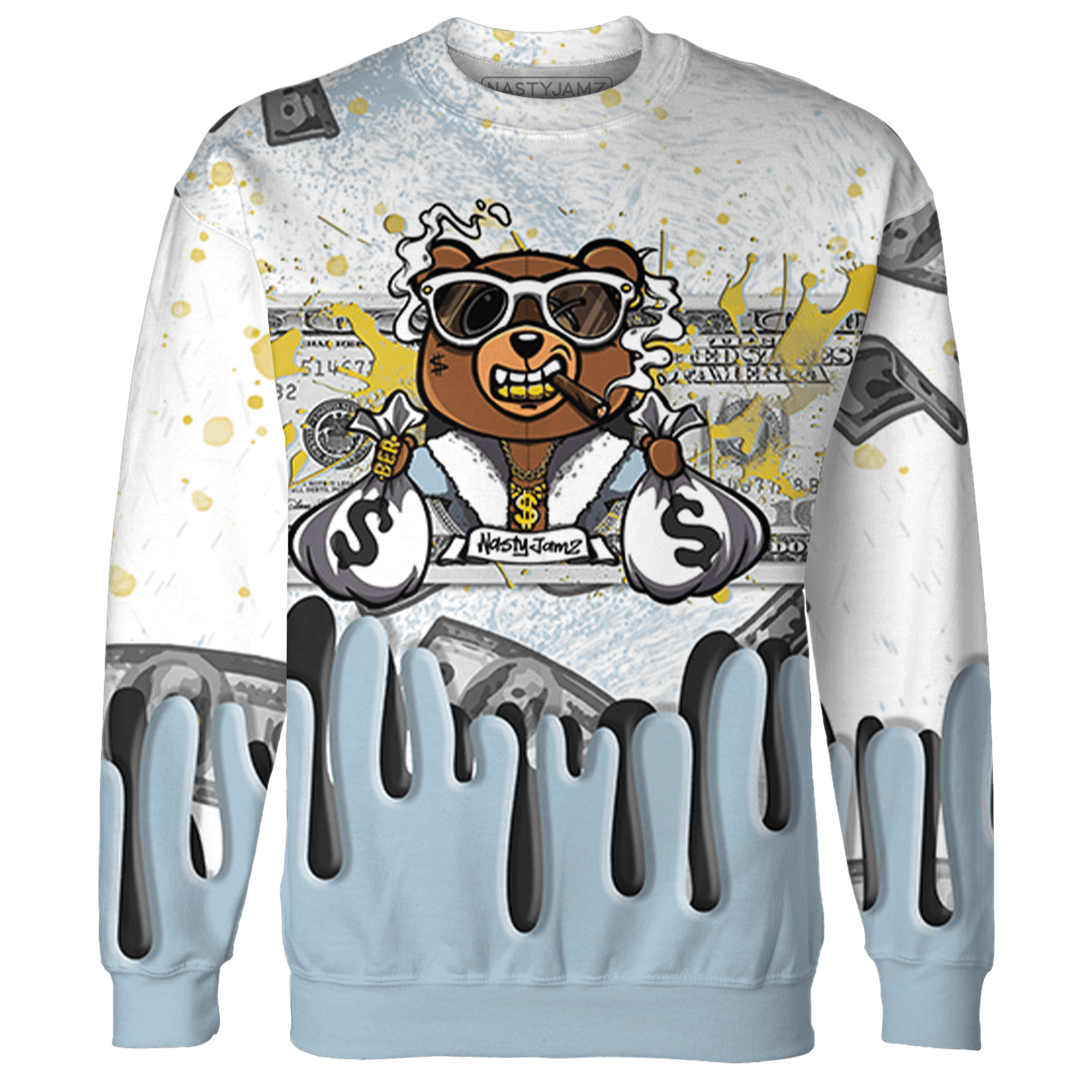 Blue Grey 13s Sweatshirt Match BER Dollar 3D All-Over Print - NastyJamz