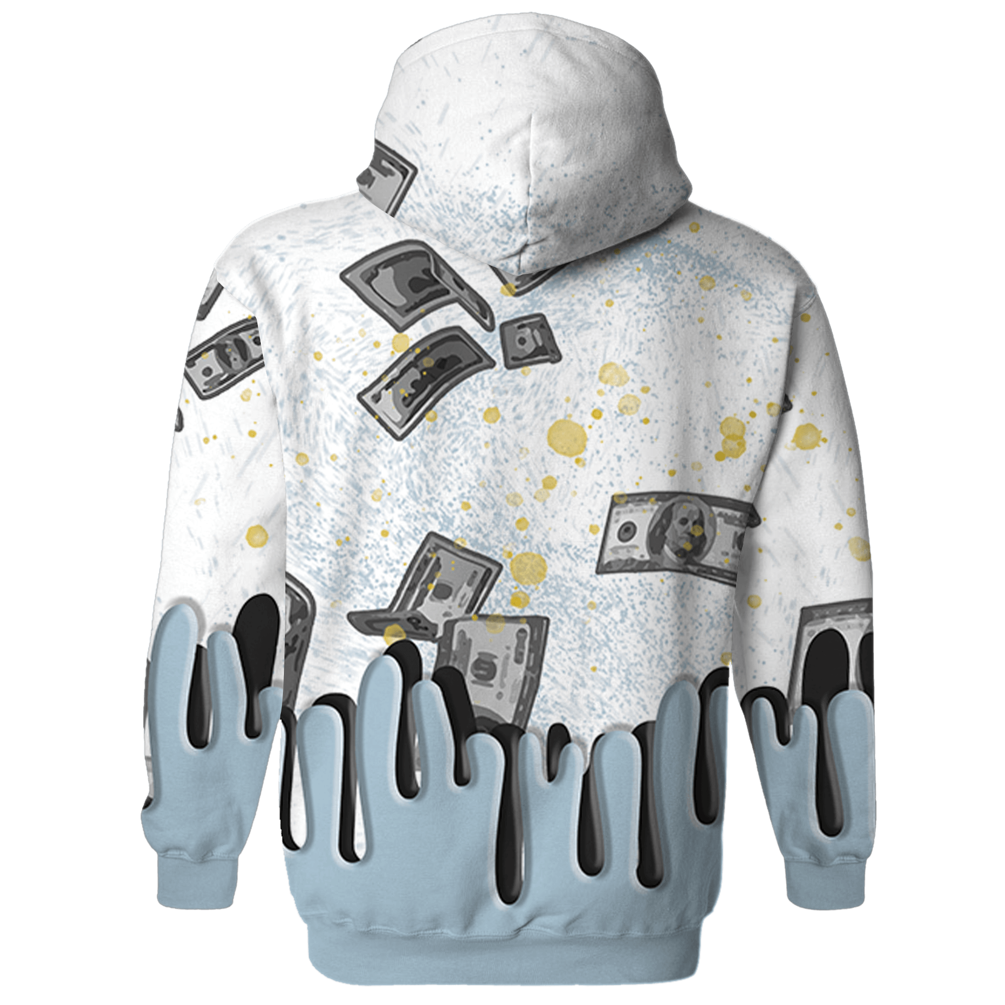 Blue Grey 13s Hoodie Match BER Dollar 3D All-Over Print - NastyJamz