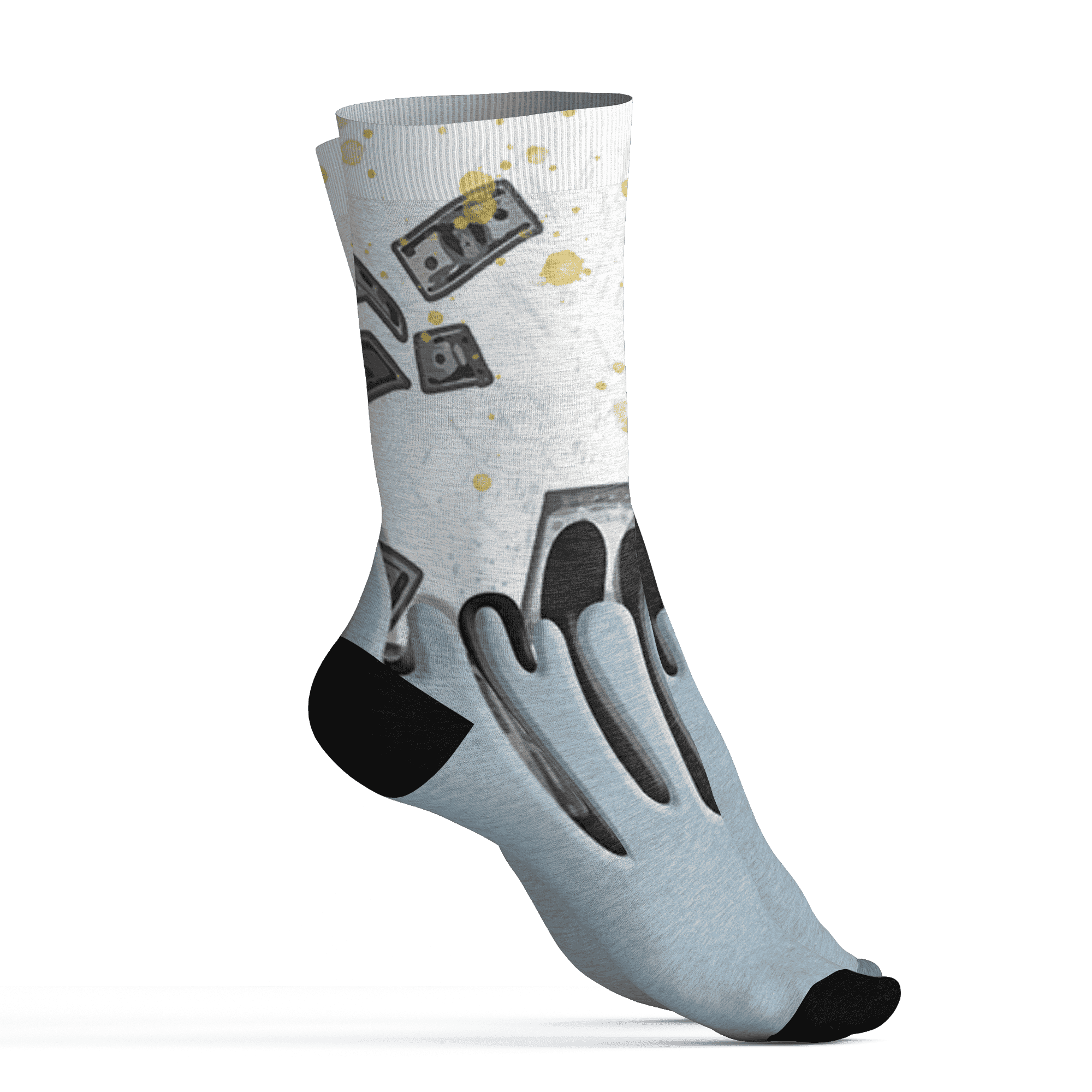 Blue Grey 13s Socks Match BER Dollar 3D All-Over Print - NastyJamz